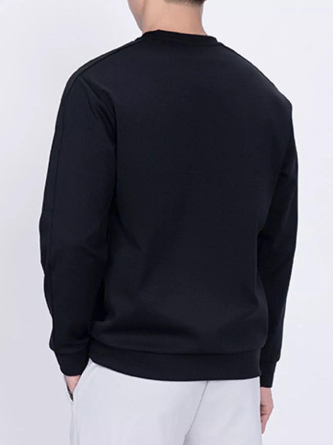Men's Plus Size Round Neck Long Sleeve Sweatshirt designed for comfort and style at Lookzlike