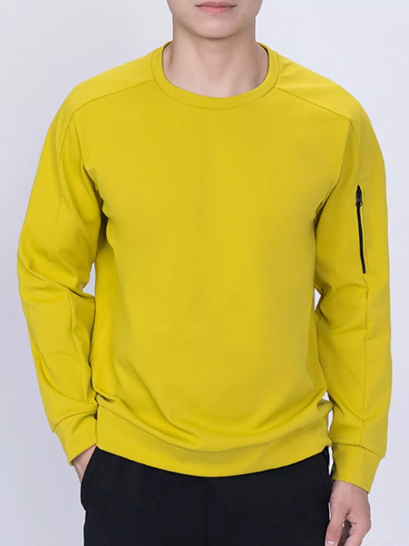 Men's Plus Size Round Neck Long Sleeve Sweatshirt designed for comfort and style at Lookzlike