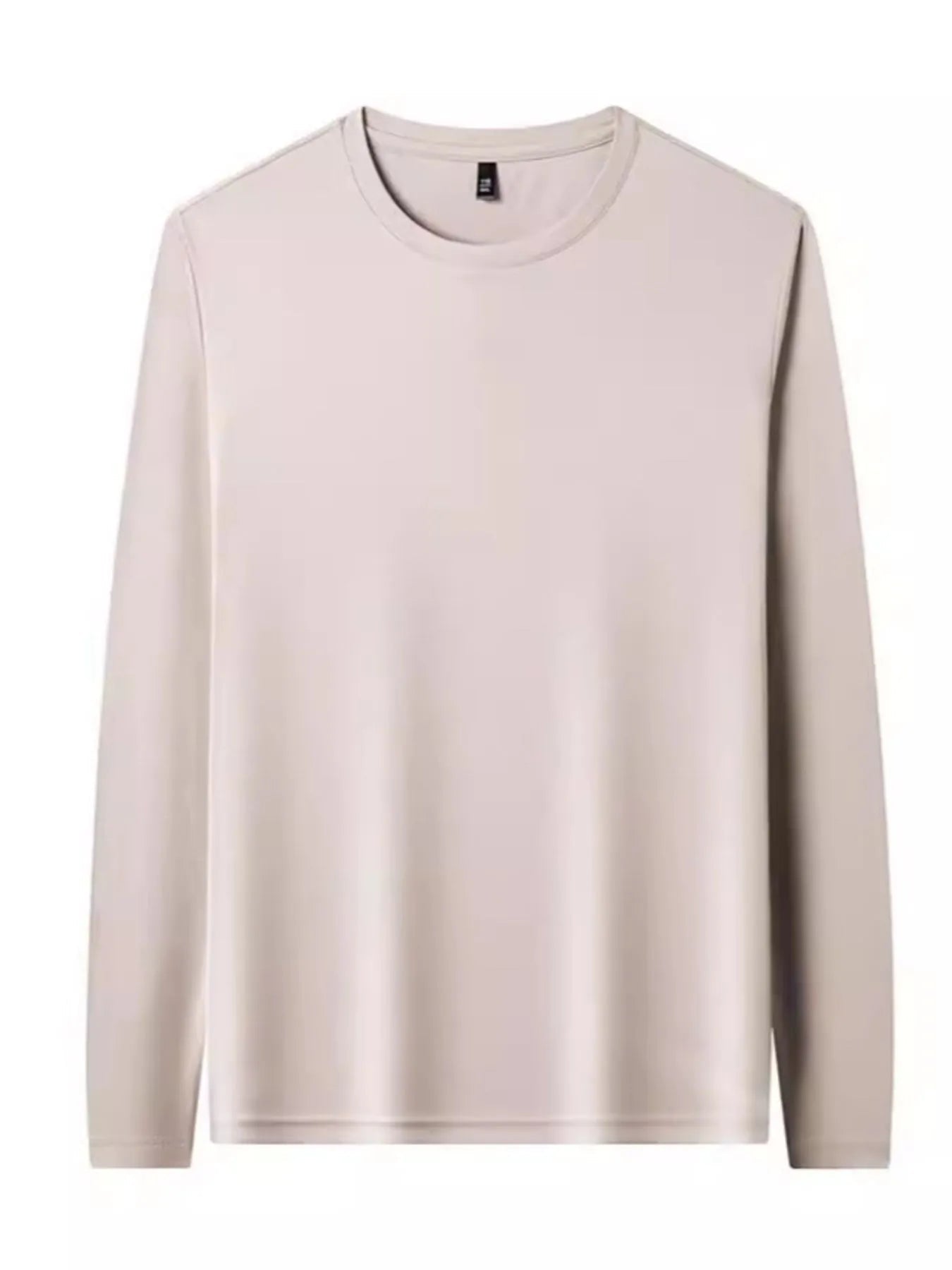 Men's Plus Size Round Neck Long Sleeve T-Shirt designed for comfort and style at Lookzlike
