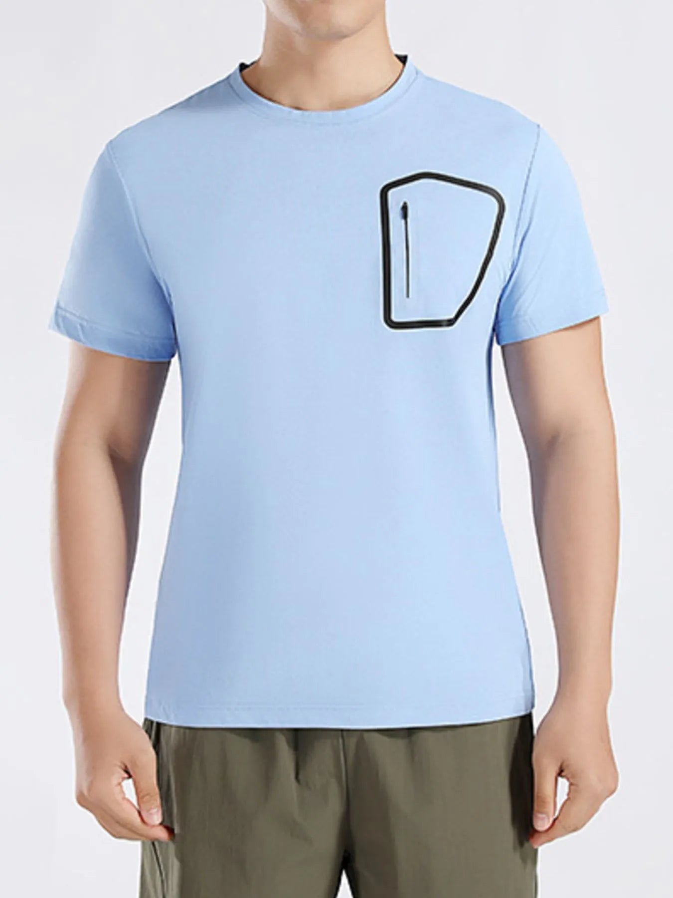 Men's Plus Size Round Neck Short Sleeve Active T-Shirt - Lookzlike
