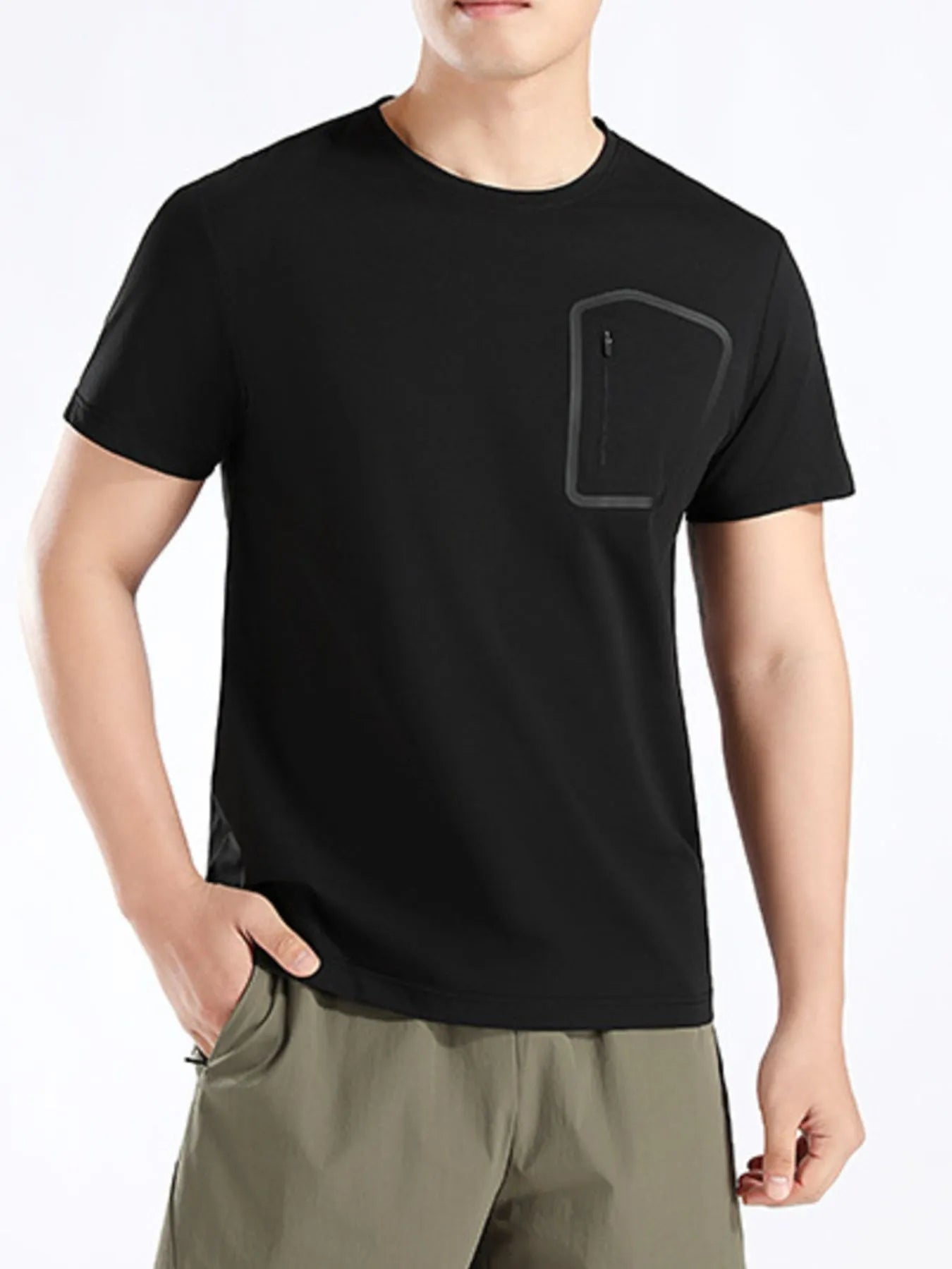 Men's Plus Size Round Neck Short Sleeve Active T-Shirt - Lookzlike