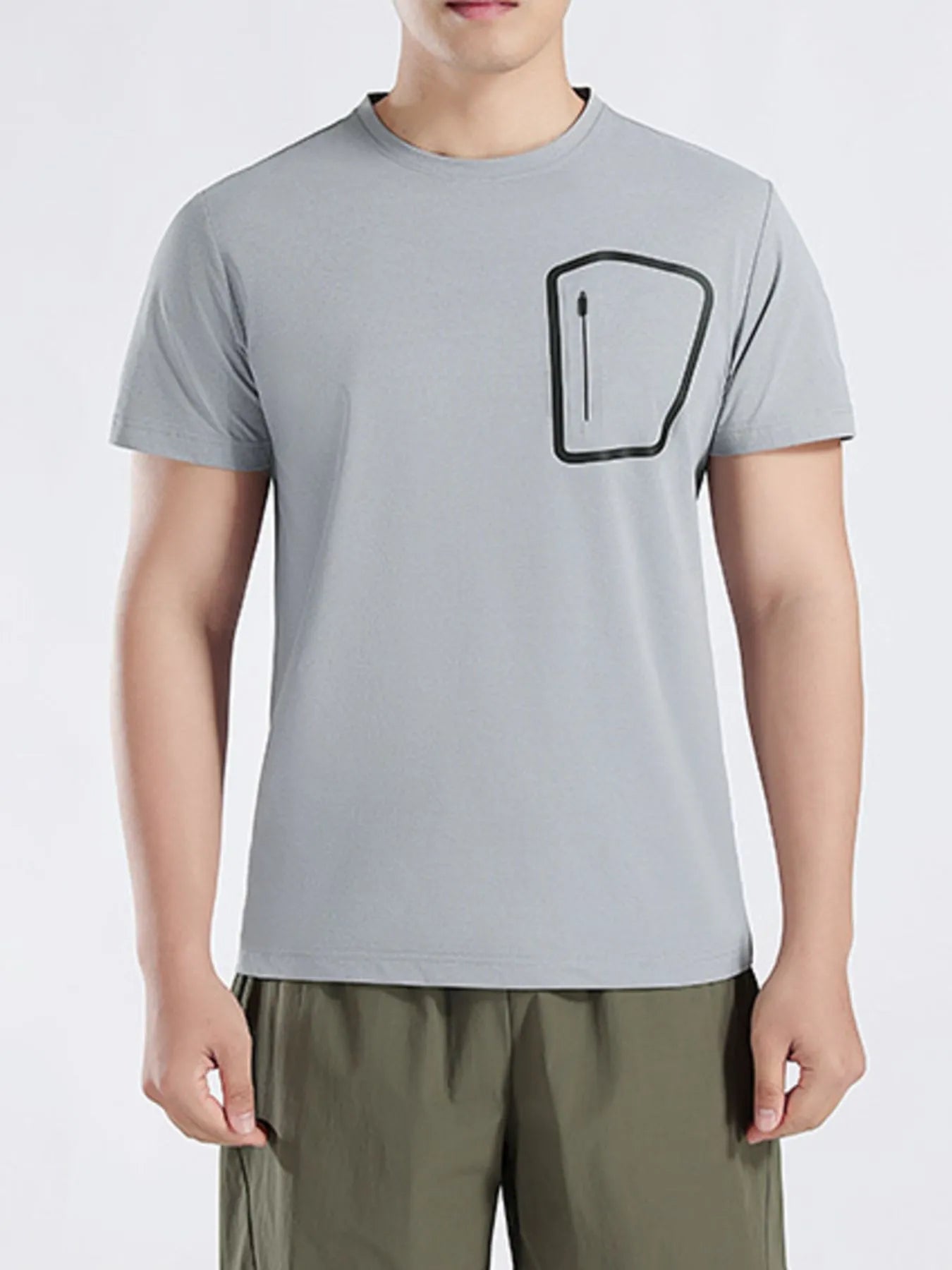 Men's Plus Size Round Neck Short Sleeve Active T-Shirt - Lookzlike
