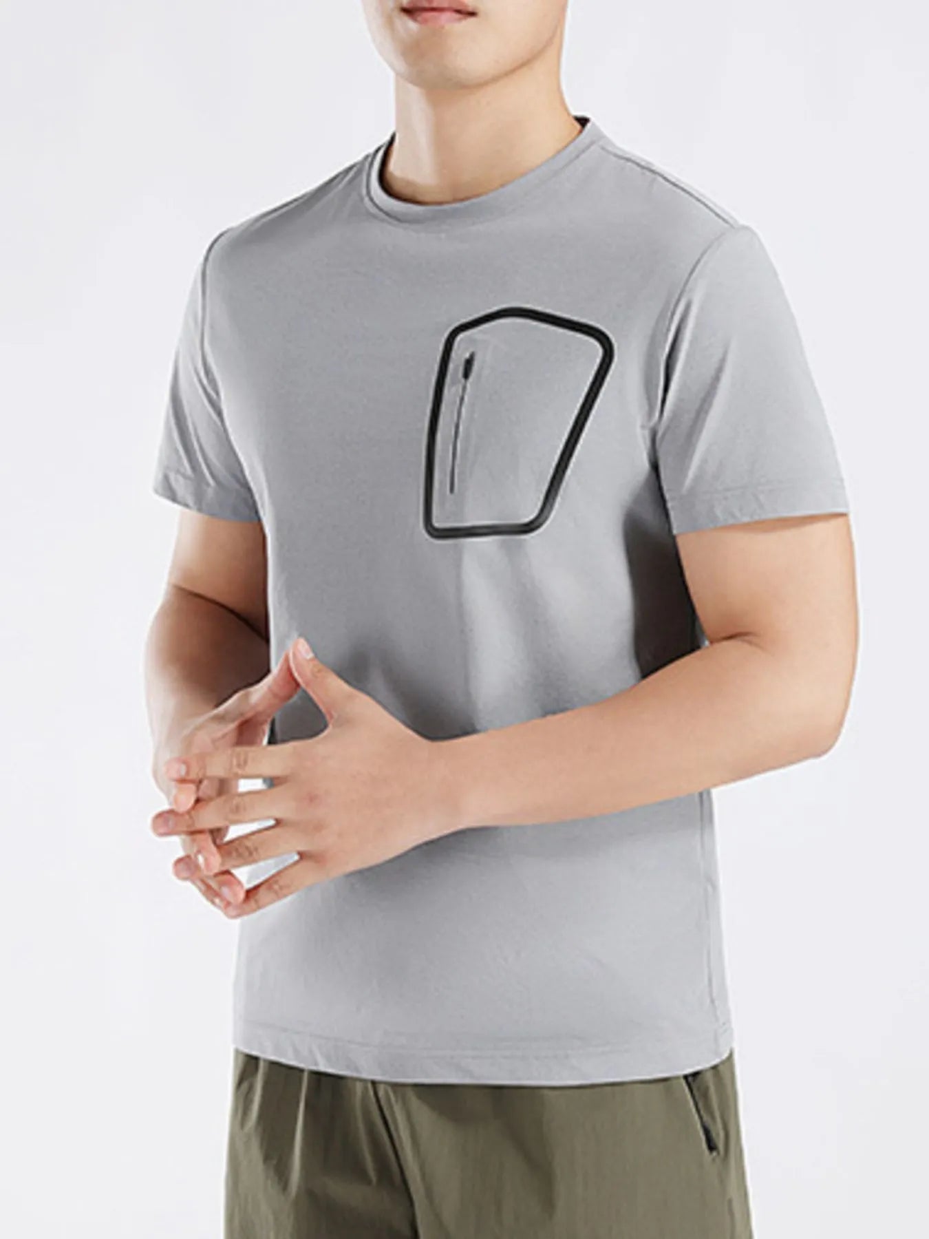 Men's Plus Size Round Neck Short Sleeve Active T-Shirt - Lookzlike
