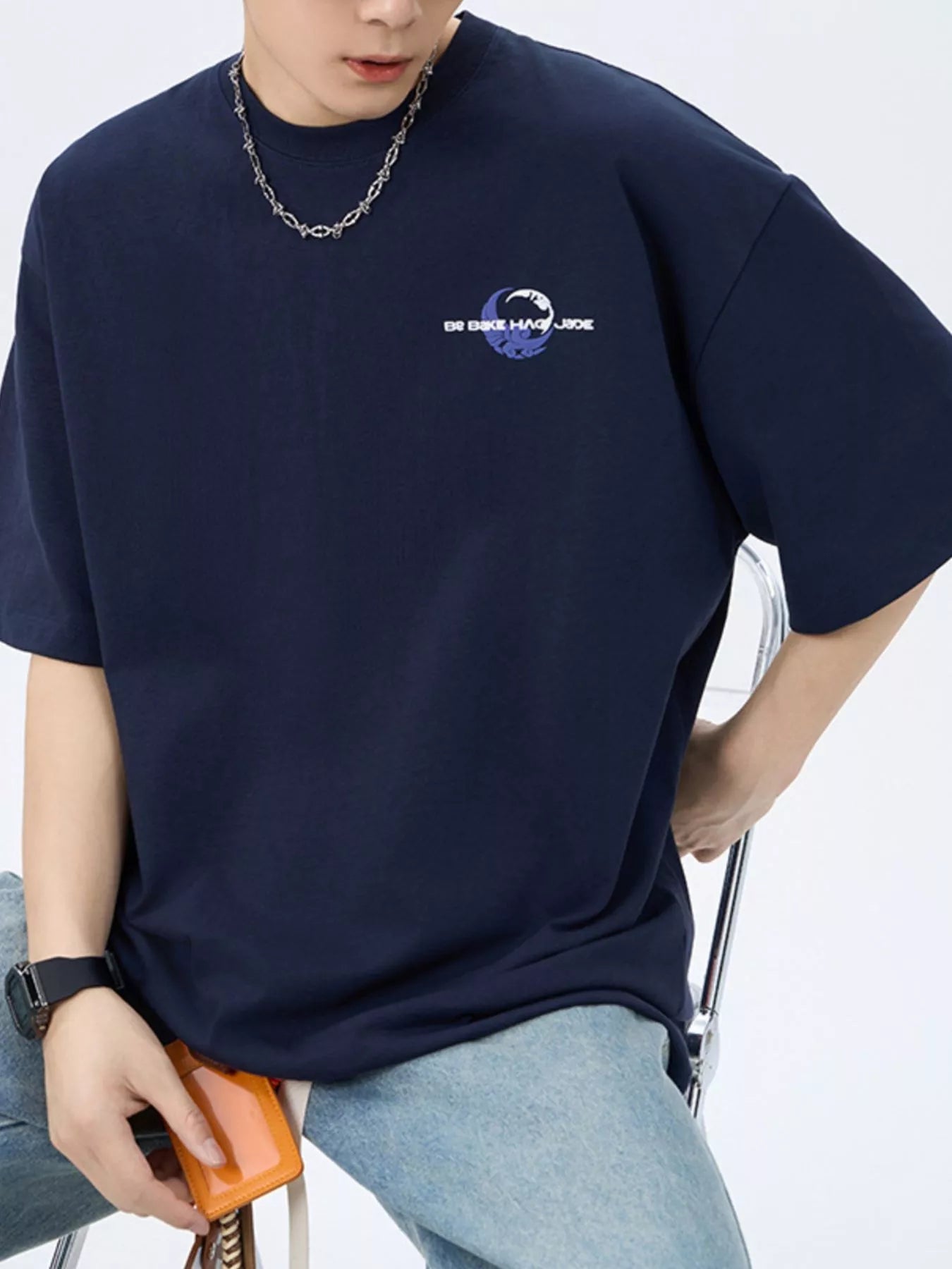 Men's Plus Size Round Neck Short Sleeve T-Shirt designed for comfort and style at Lookzlike