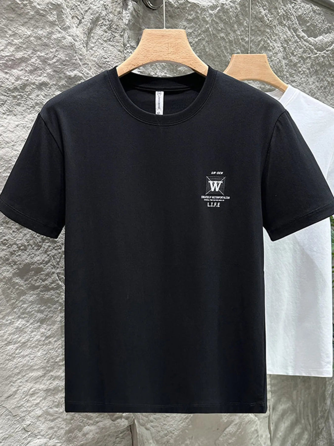 Men's Plus Size Round Neck Short Sleeve T-Shirt designed for comfort and style at Lookzlike
