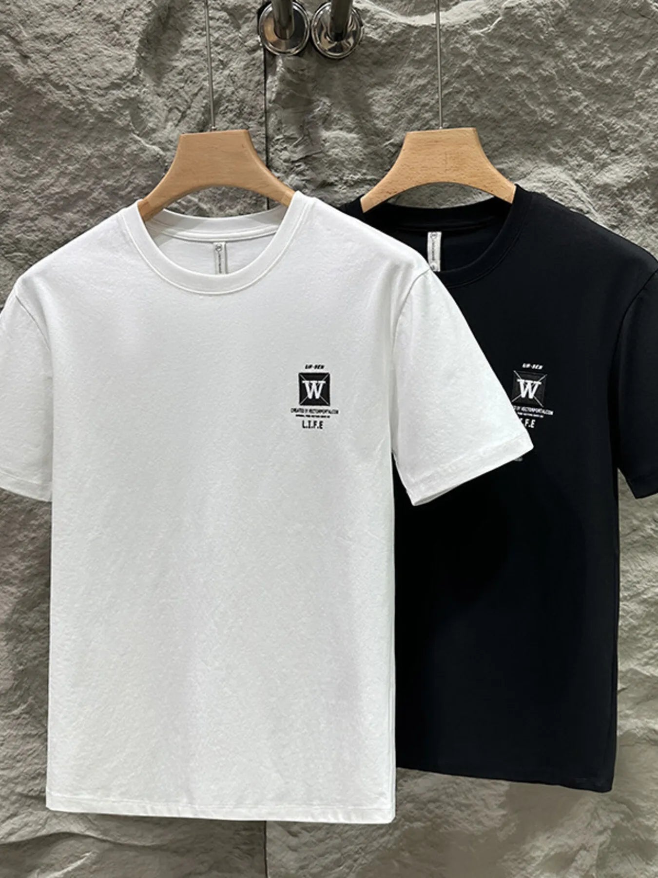 Men's Plus Size Round Neck Short Sleeve T-Shirt designed for comfort and style at Lookzlike
