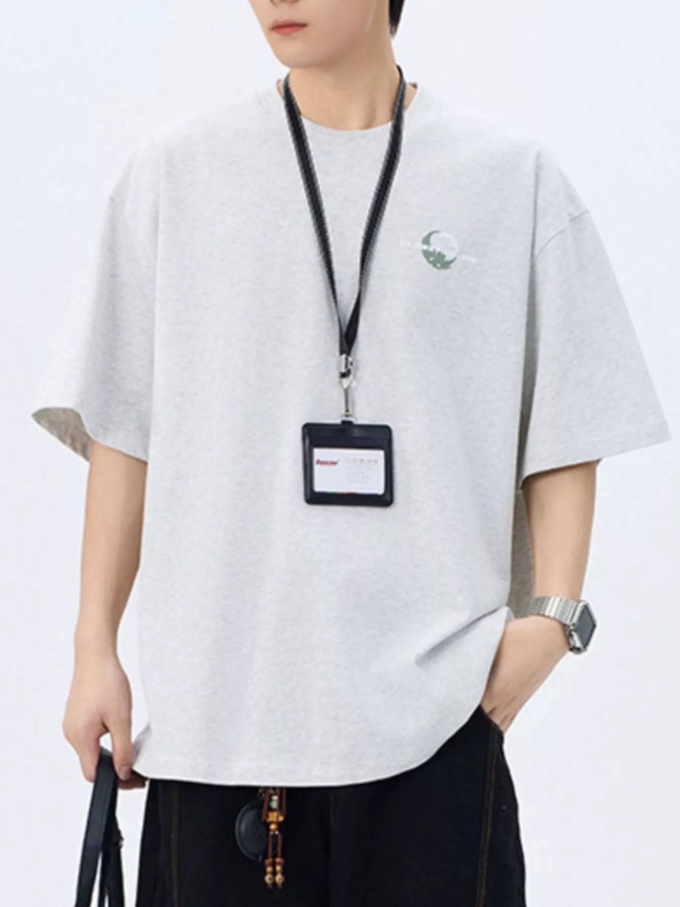 Men's Plus Size Round Neck Short Sleeve T-Shirt designed for comfort and style at Lookzlike