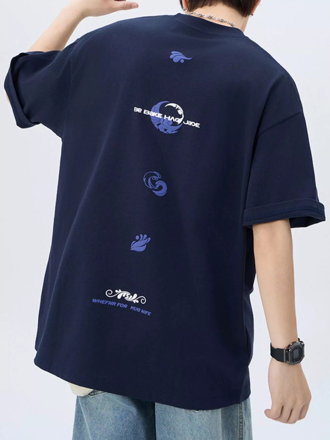 Men's Plus Size Round Neck Short Sleeve T-Shirt designed for comfort and style at Lookzlike