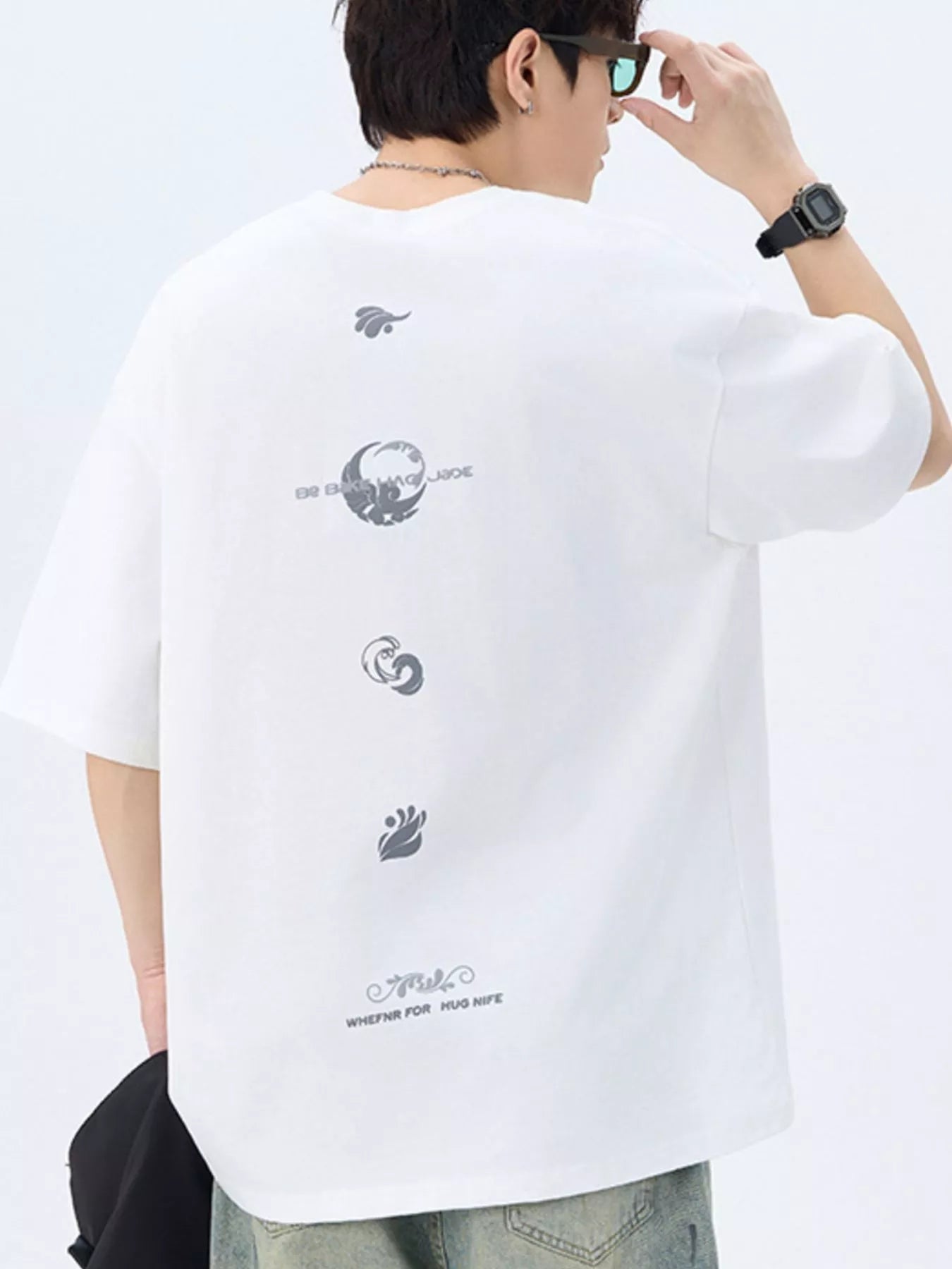Men's Plus Size Round Neck Short Sleeve T-Shirt designed for comfort and style at Lookzlike
