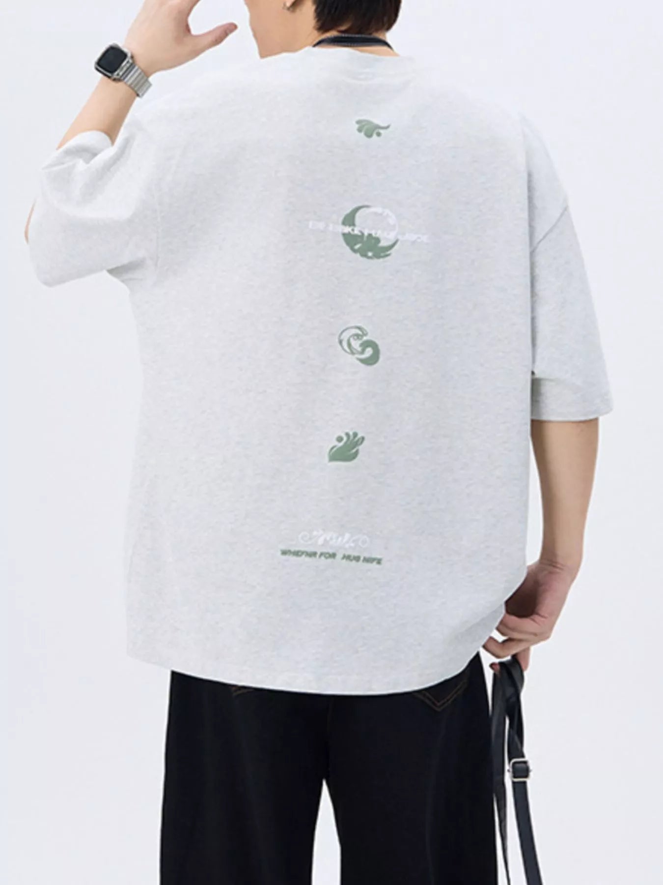 Men's Plus Size Round Neck Short Sleeve T-Shirt designed for comfort and style at Lookzlike