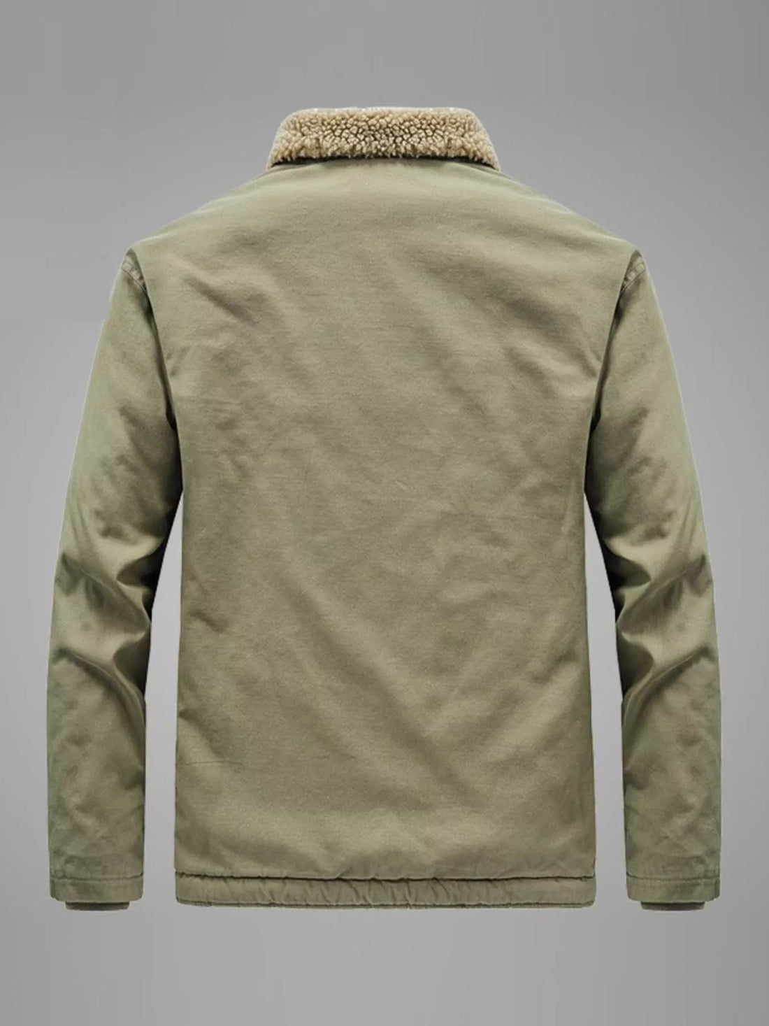 Men's Plus Size Sherpa Collar Button Up Jacket designed for comfort and style at Lookzlike