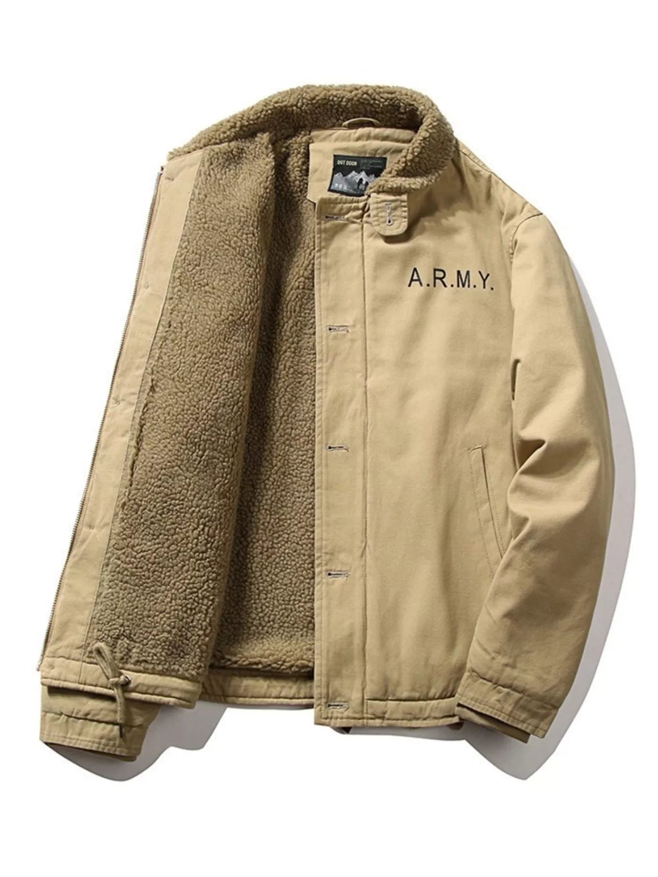 Men's Plus Size Sherpa Collar Button Up Jacket designed for comfort and style at Lookzlike