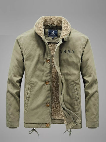 Men's Plus Size Sherpa Collar Button Up Jacket designed for comfort and style at Lookzlike