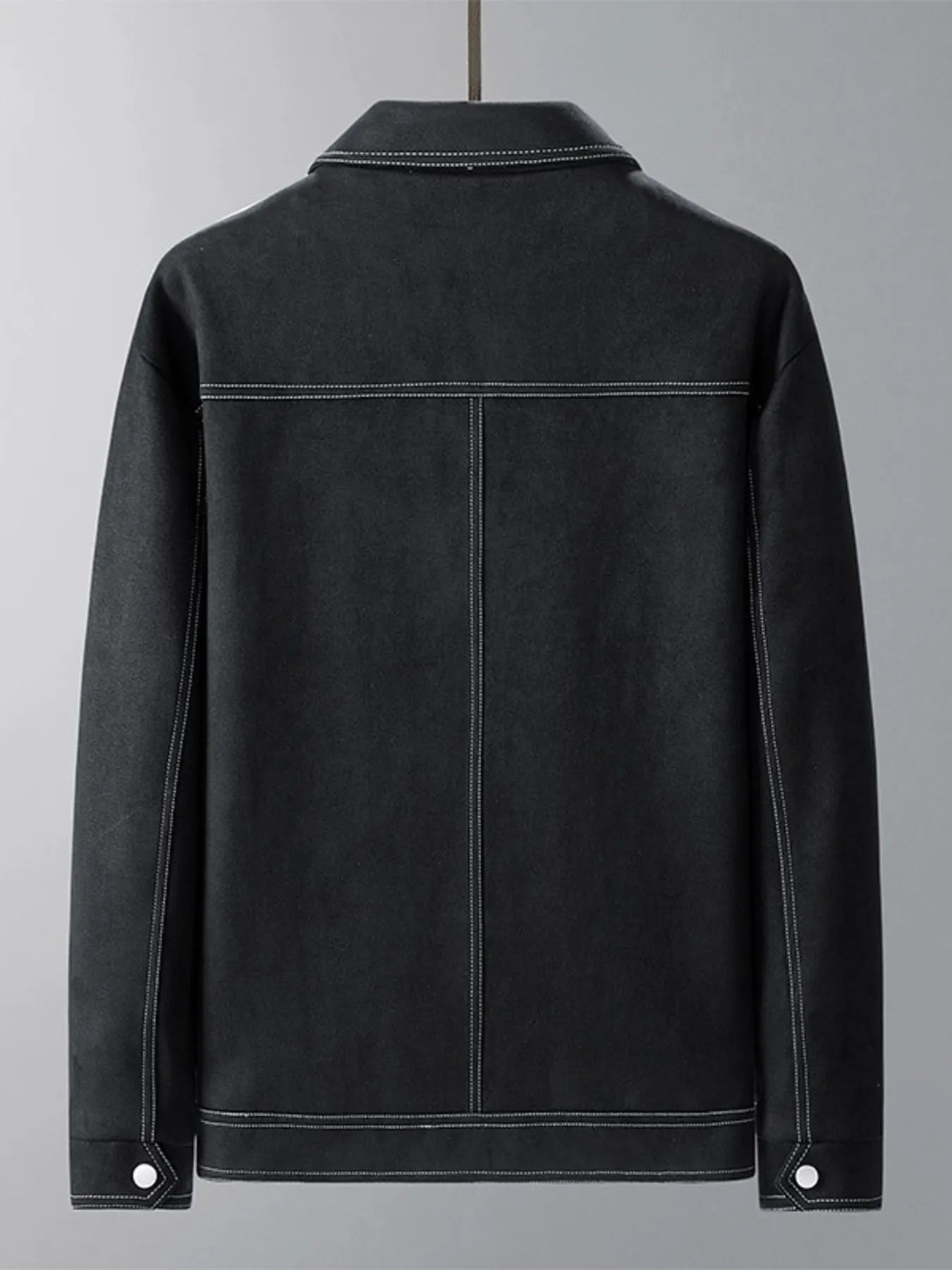 Men's Plus Size Snap Down Long Sleeve Jacket designed for comfort and style at Lookzlike