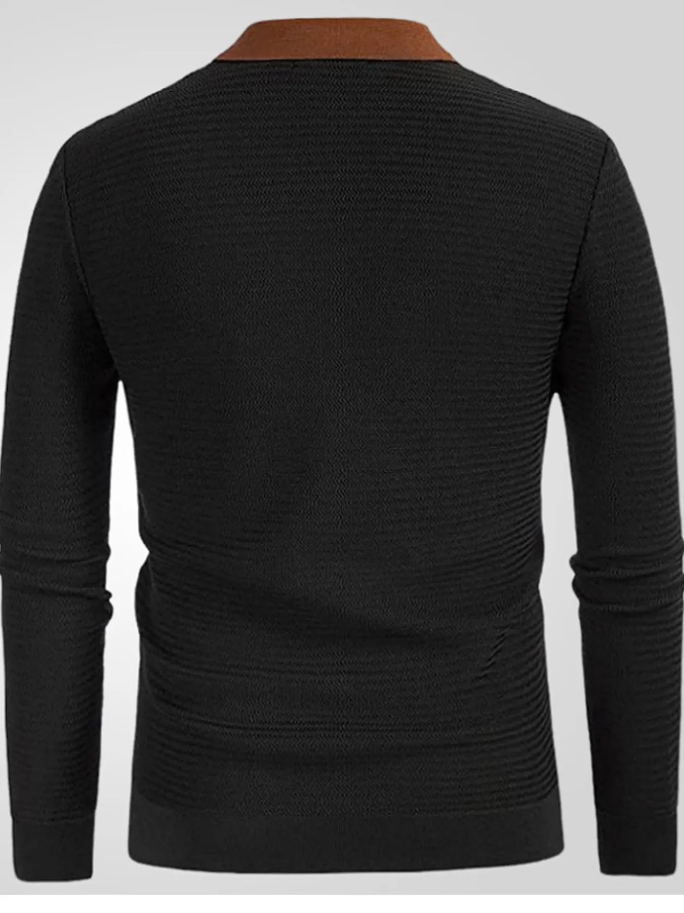 Men's Plus Size Striped Button Up Long Sleeve Polo - Lookzlike