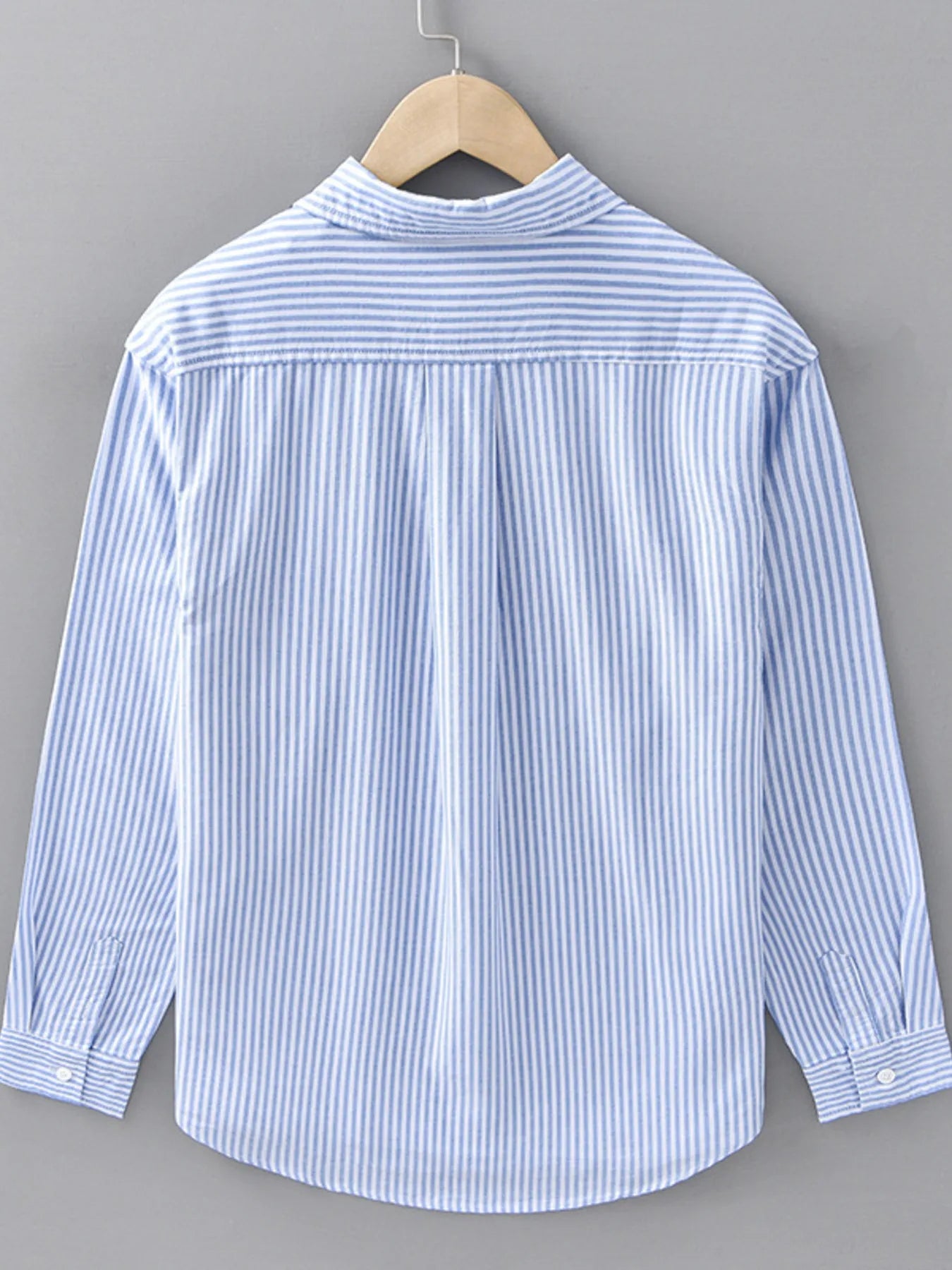 Men's Plus Size Striped Casual Long Sleeve Shirt designed for comfort and style at Lookzlike