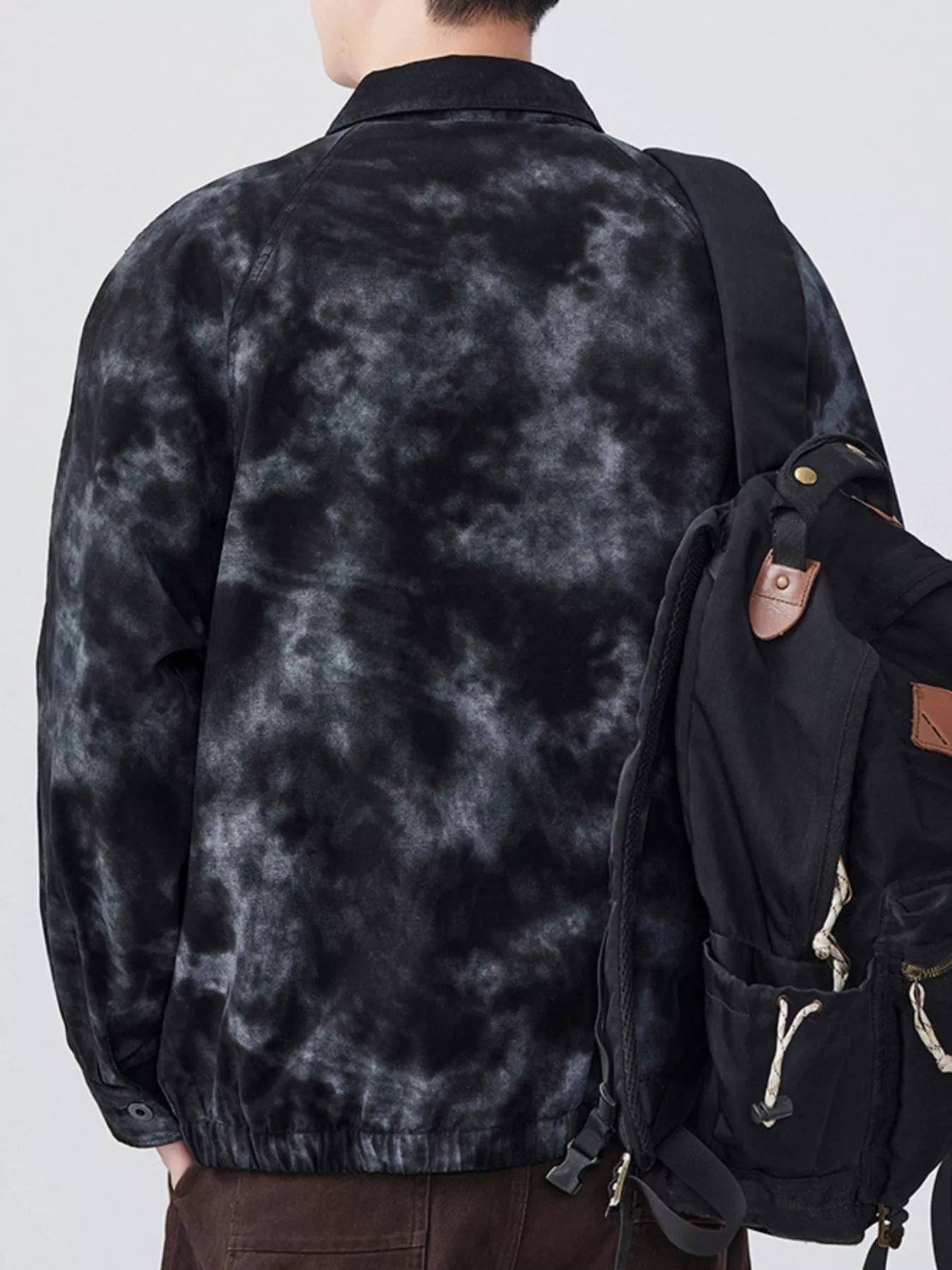 Men's Plus Size Tie - Dye Button Up Shirt designed for comfort and style at Lookzlike