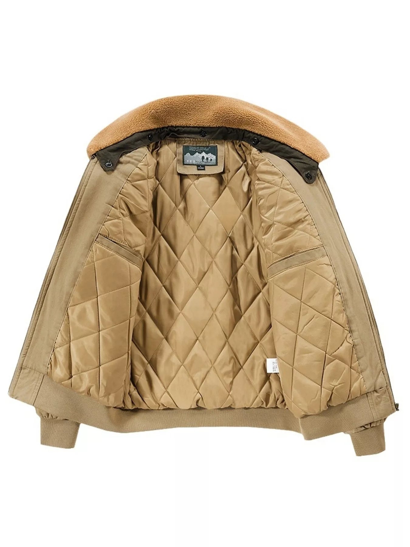 Men's Plus Size Vintage Fur Collar Bomber Jacket designed for comfort and style at Lookzlike