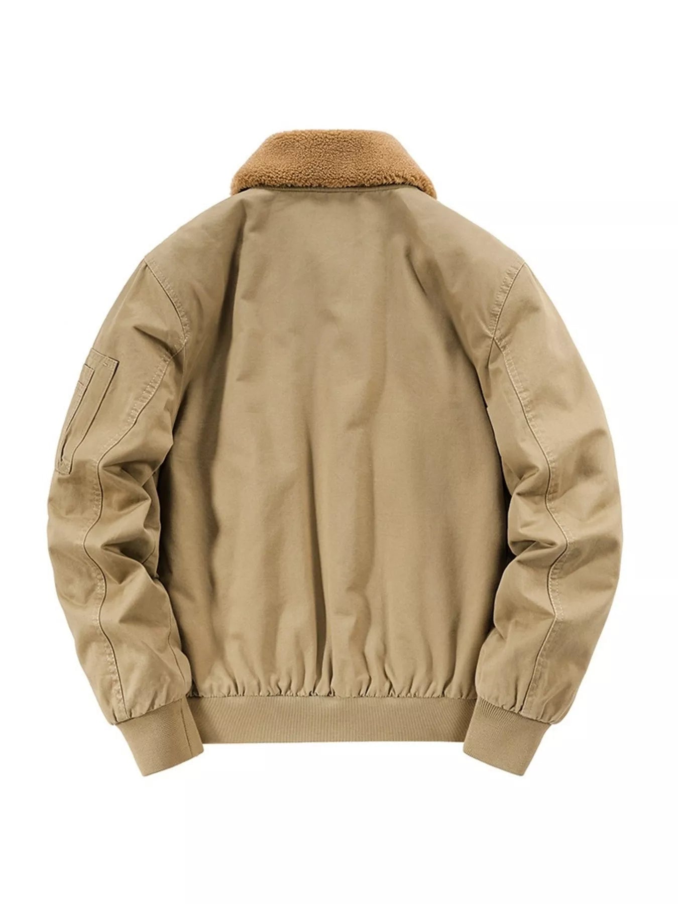 Men's Plus Size Vintage Fur Collar Bomber Jacket designed for comfort and style at Lookzlike