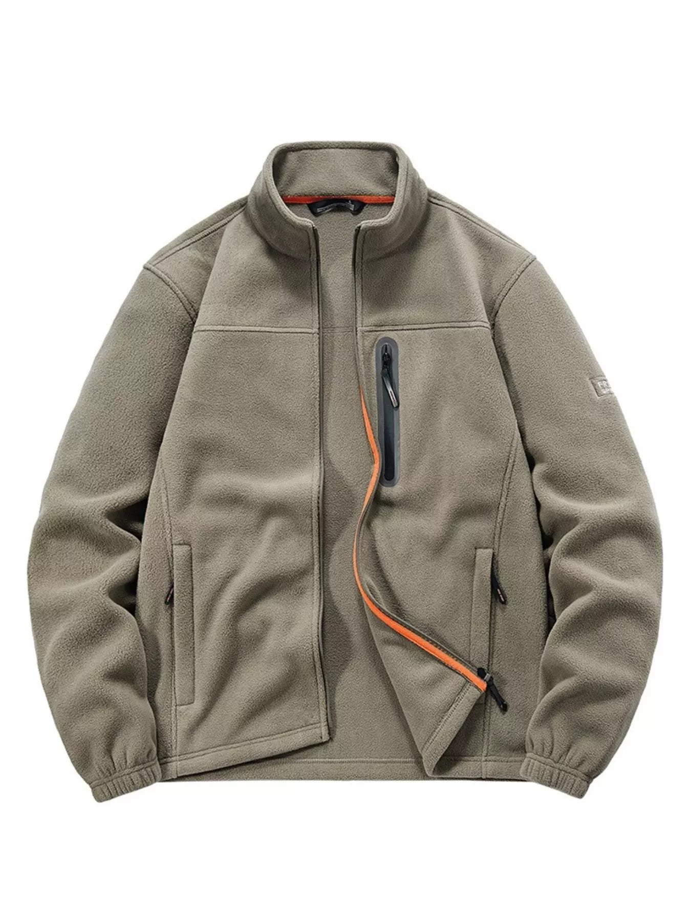 Men's Plus Size Warm Fleece Full - Zip Jacket designed for comfort and style at Lookzlike