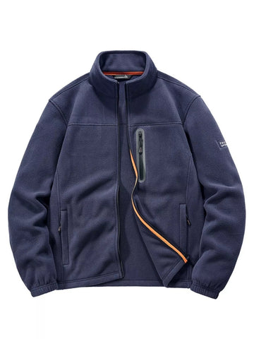Men's Plus Size Warm Fleece Full - Zip Jacket designed for comfort and style at Lookzlike