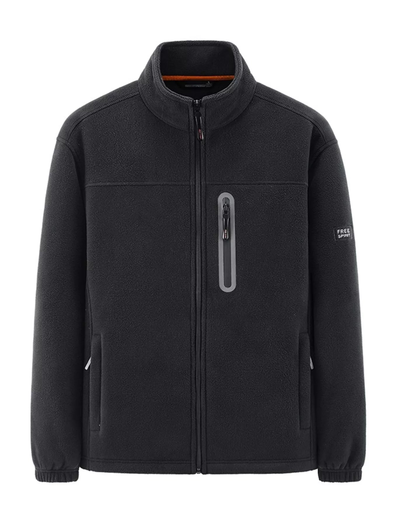 Men's Plus Size Warm Fleece Full - Zip Jacket designed for comfort and style at Lookzlike