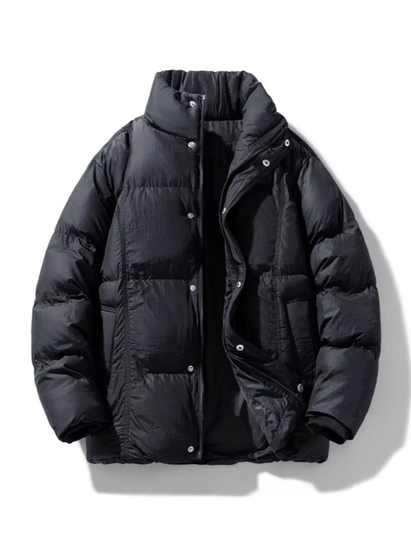 Men's Plus Size Warm Padded Puffer Jacket designed for comfort and style at Lookzlike
