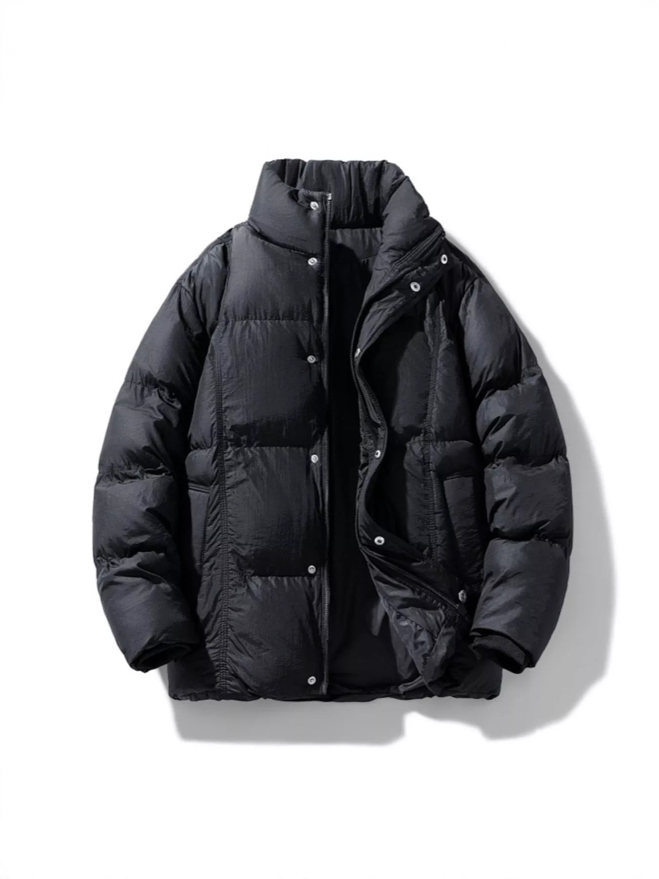 Men's Plus Size Warm Padded Puffer Jacket designed for comfort and style at Lookzlike