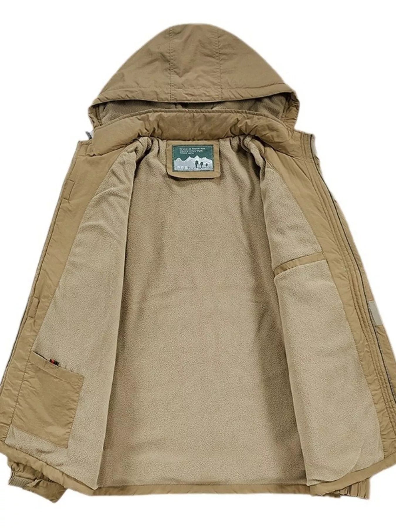 Men's Plus Size Waterproof Hooded Outdoor Jacket designed for comfort and style at Lookzlike