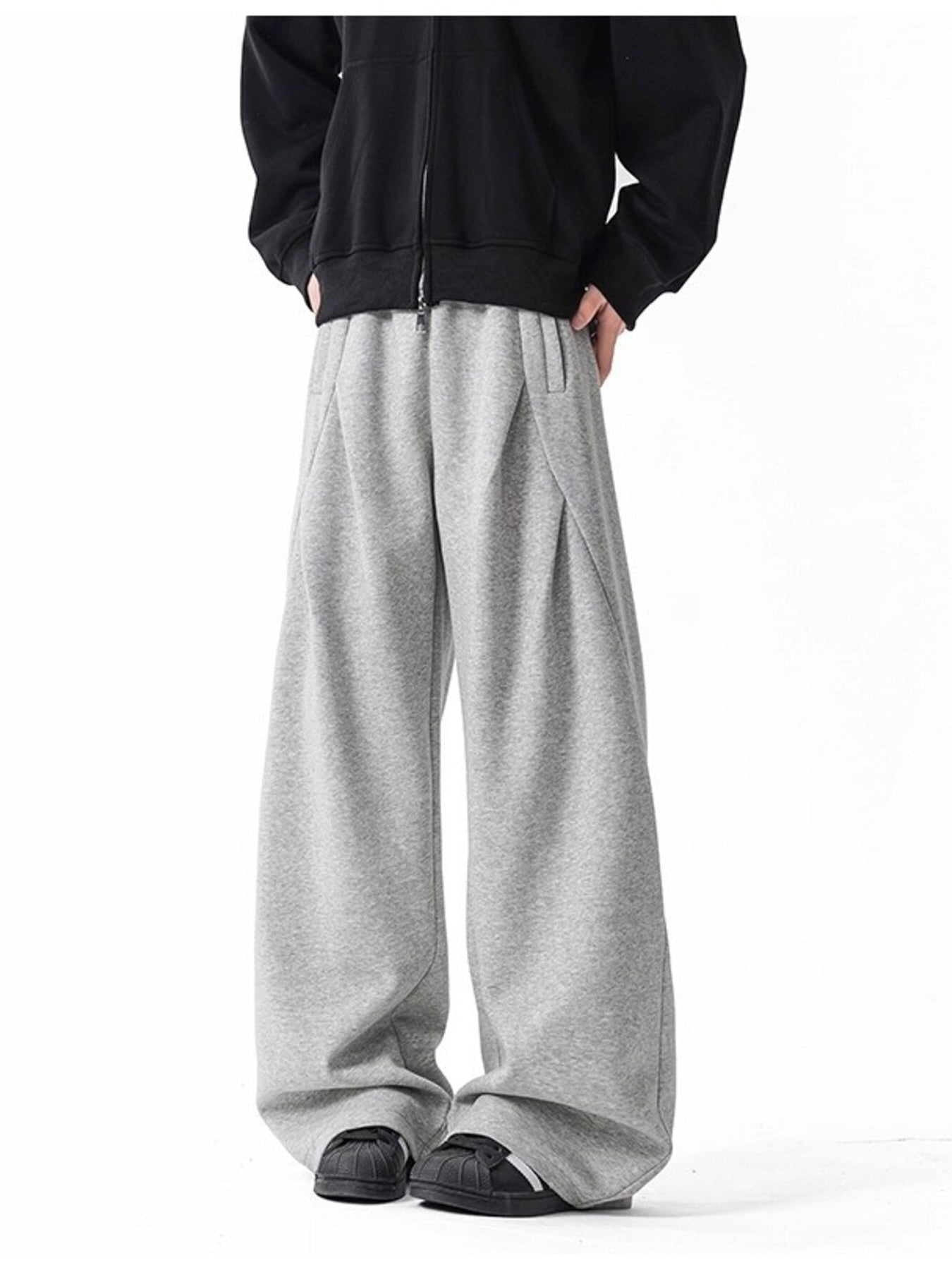 Men's Plus Size Wide Leg Drawstring Casual Pants designed for comfort and style at Lookzlike