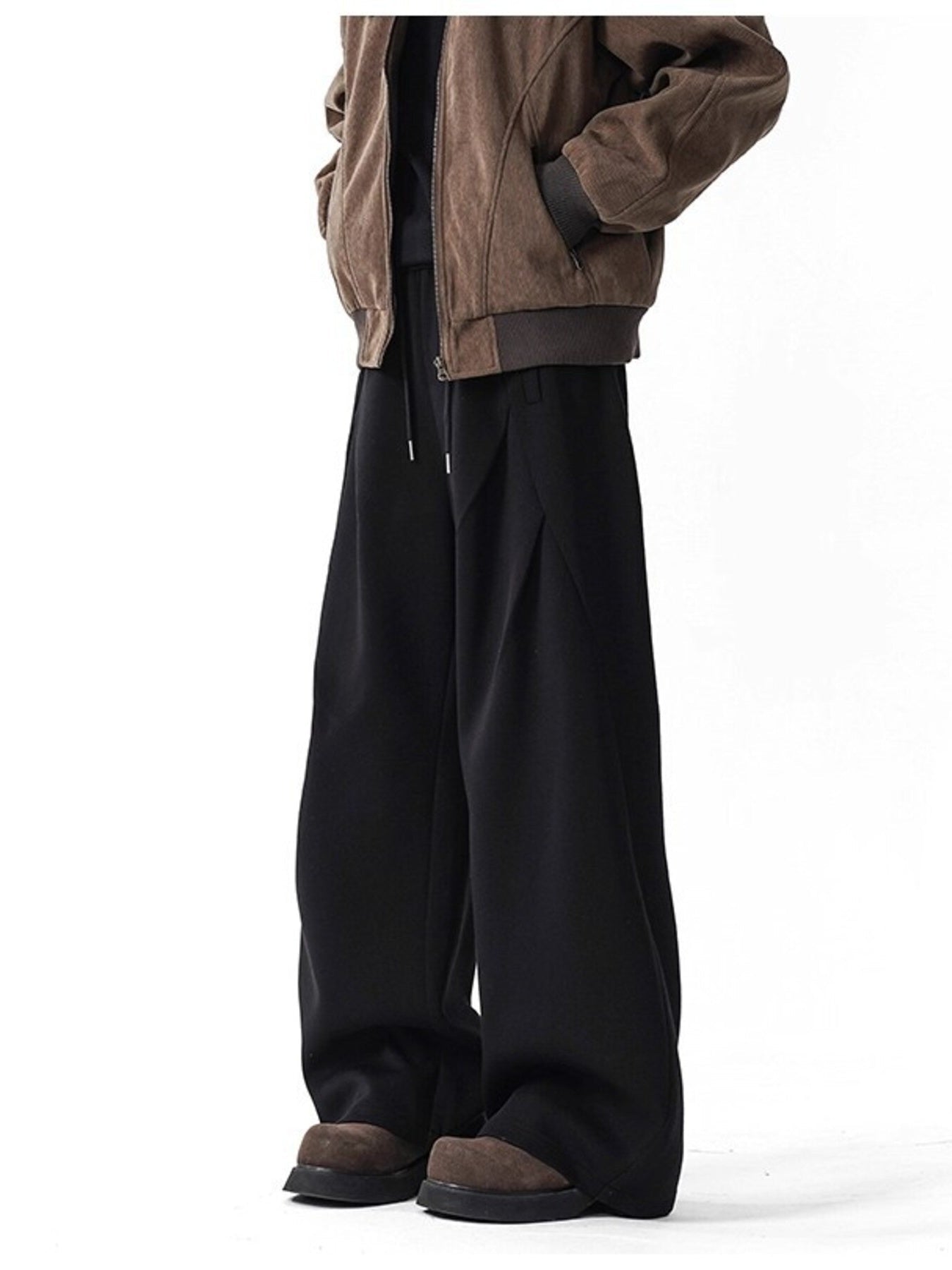 Men's Plus Size Wide Leg Drawstring Casual Pants designed for comfort and style at Lookzlike