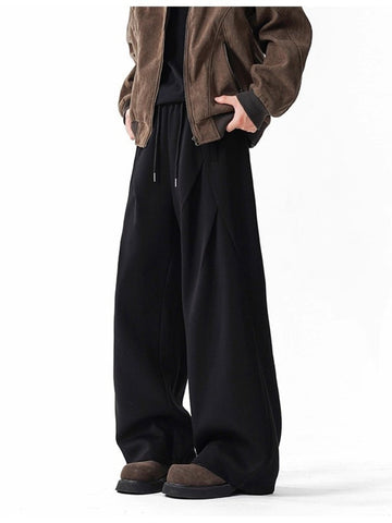 Men's Plus Size Wide Leg Drawstring Casual Pants designed for comfort and style at Lookzlike