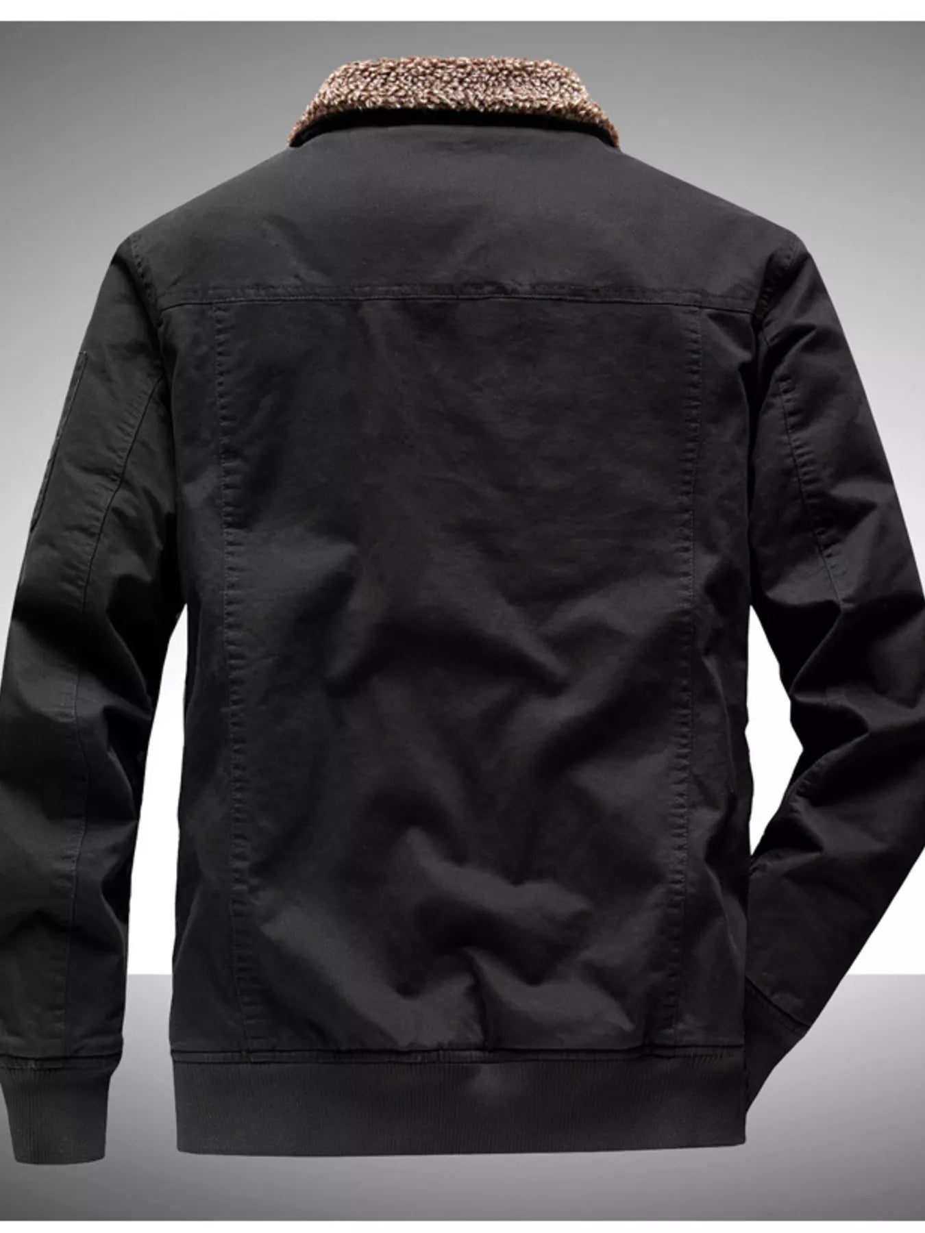 Men's Plus Size Winter Sherpa Lined Bomber Jacket designed for comfort and style at Lookzlike