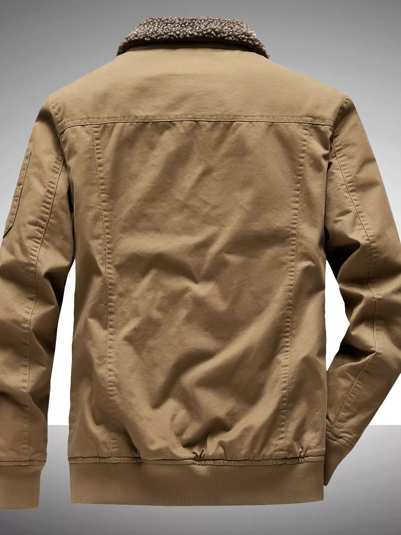 Men's Plus Size Winter Sherpa Lined Bomber Jacket designed for comfort and style at Lookzlike