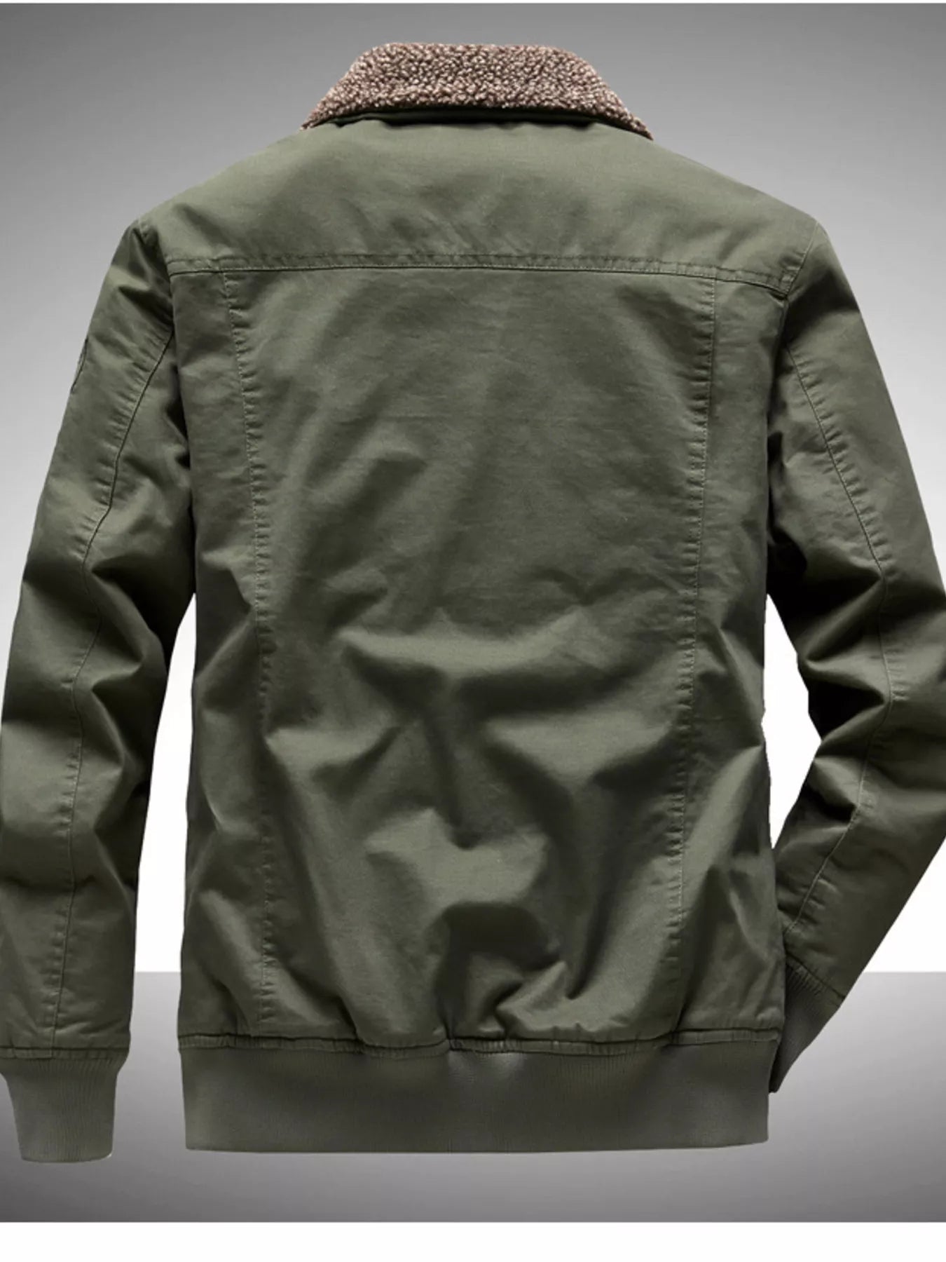 Men's Plus Size Winter Sherpa Lined Bomber Jacket designed for comfort and style at Lookzlike