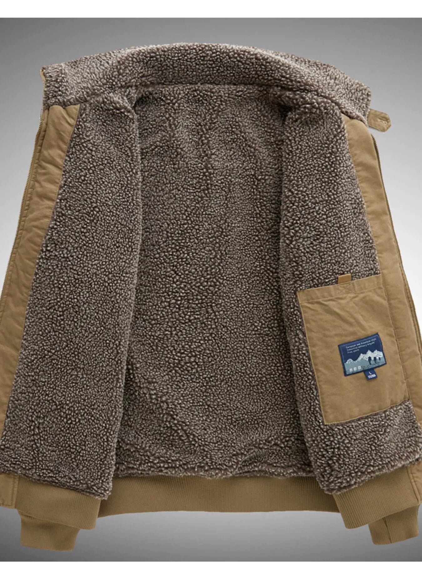 Men's Plus Size Winter Sherpa Lined Bomber Jacket designed for comfort and style at Lookzlike