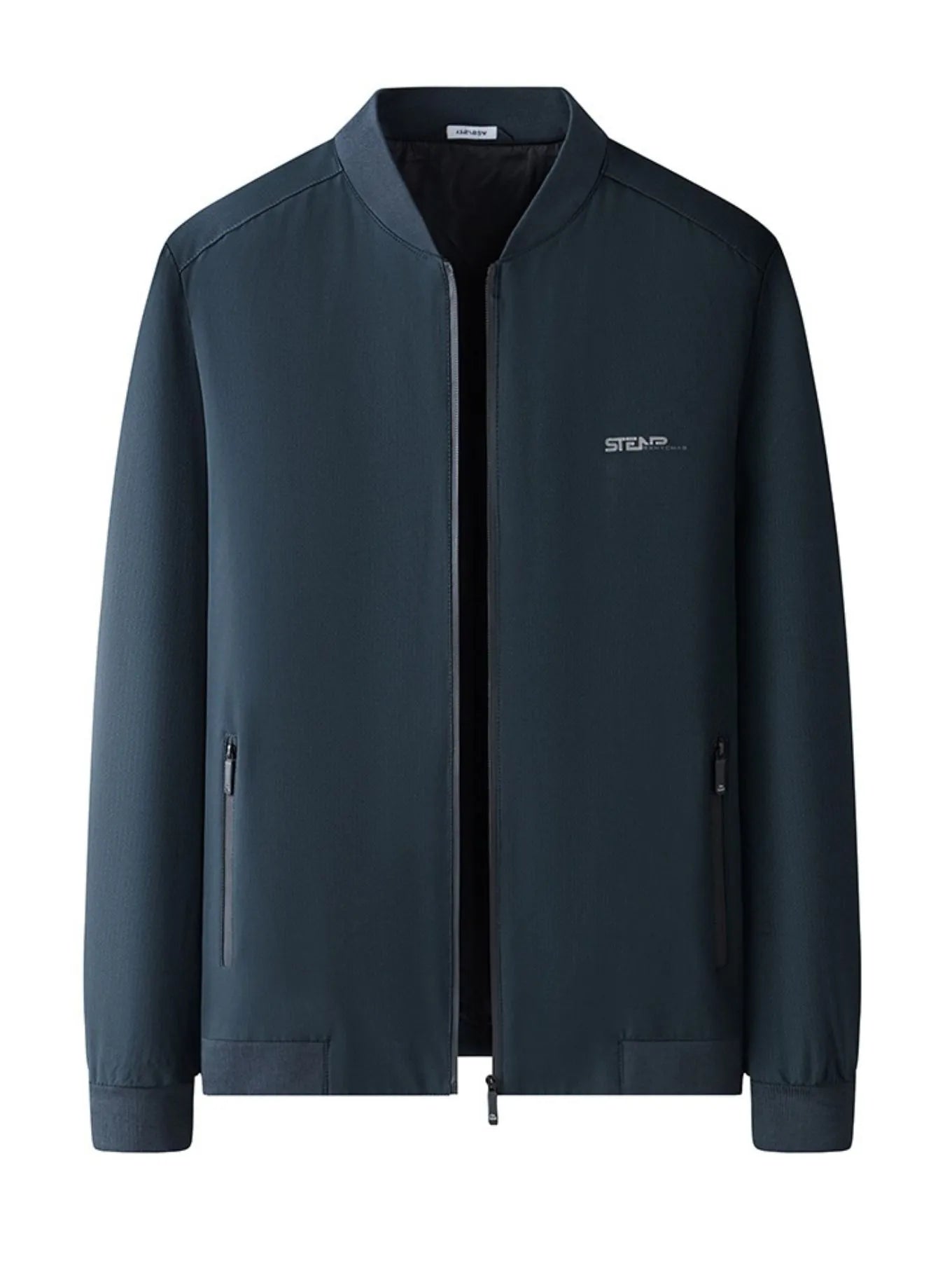 Men's Plus Size Zip - Up Bomber Jacket with Pockets designed for comfort and style at Lookzlike