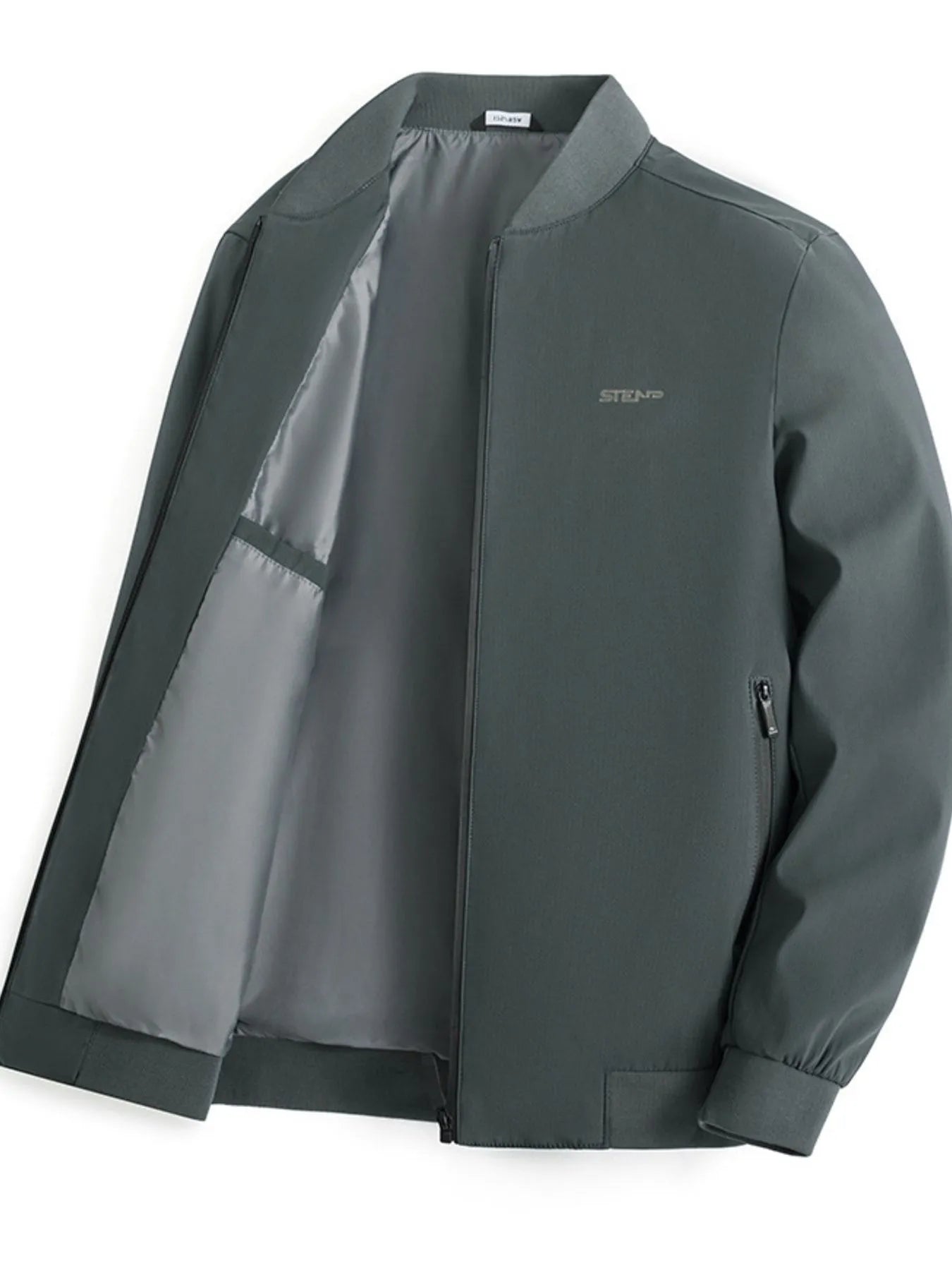 Men's Plus Size Zip - Up Bomber Jacket with Pockets designed for comfort and style at Lookzlike