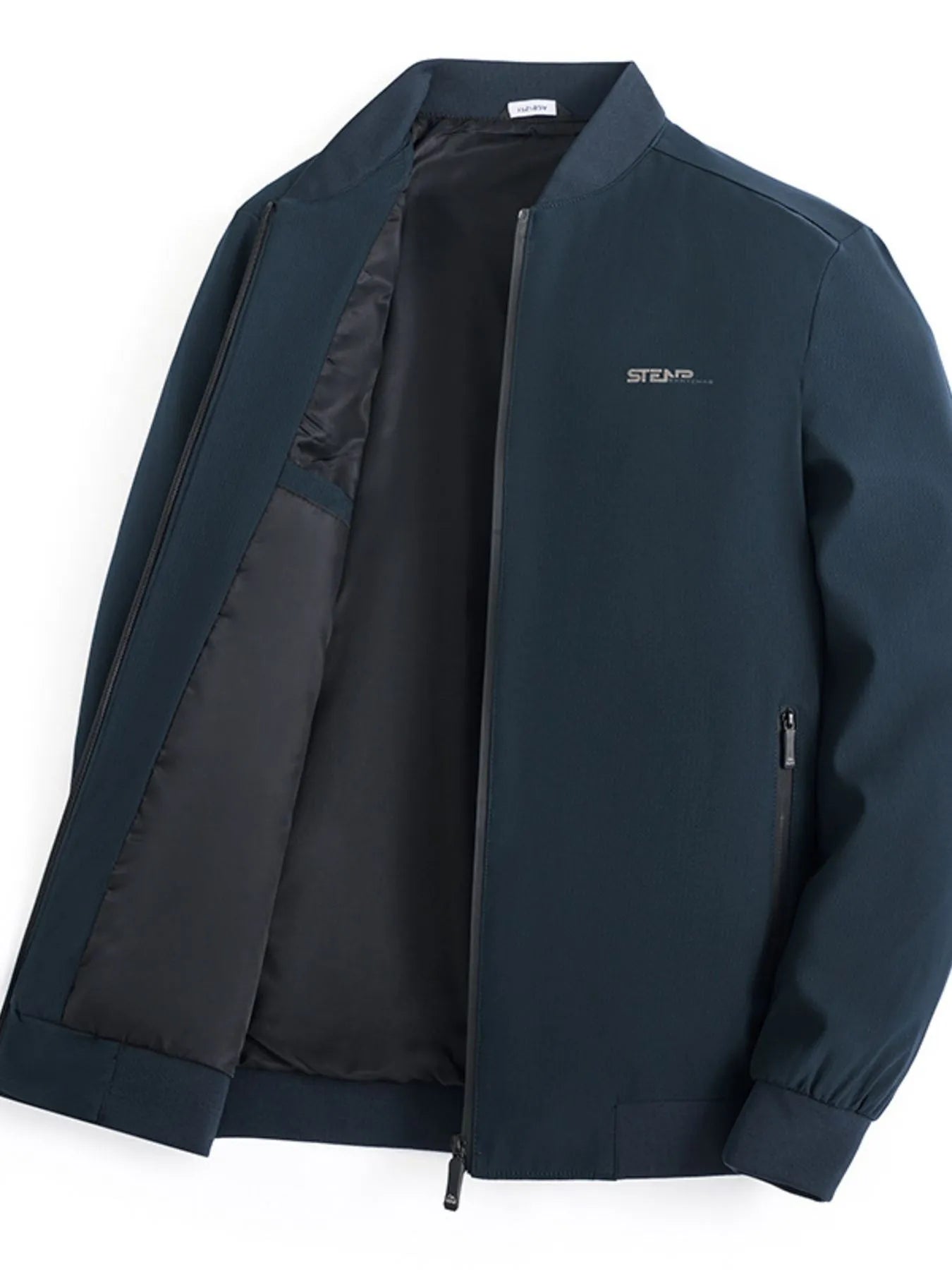 Men's Plus Size Zip - Up Bomber Jacket with Pockets designed for comfort and style at Lookzlike
