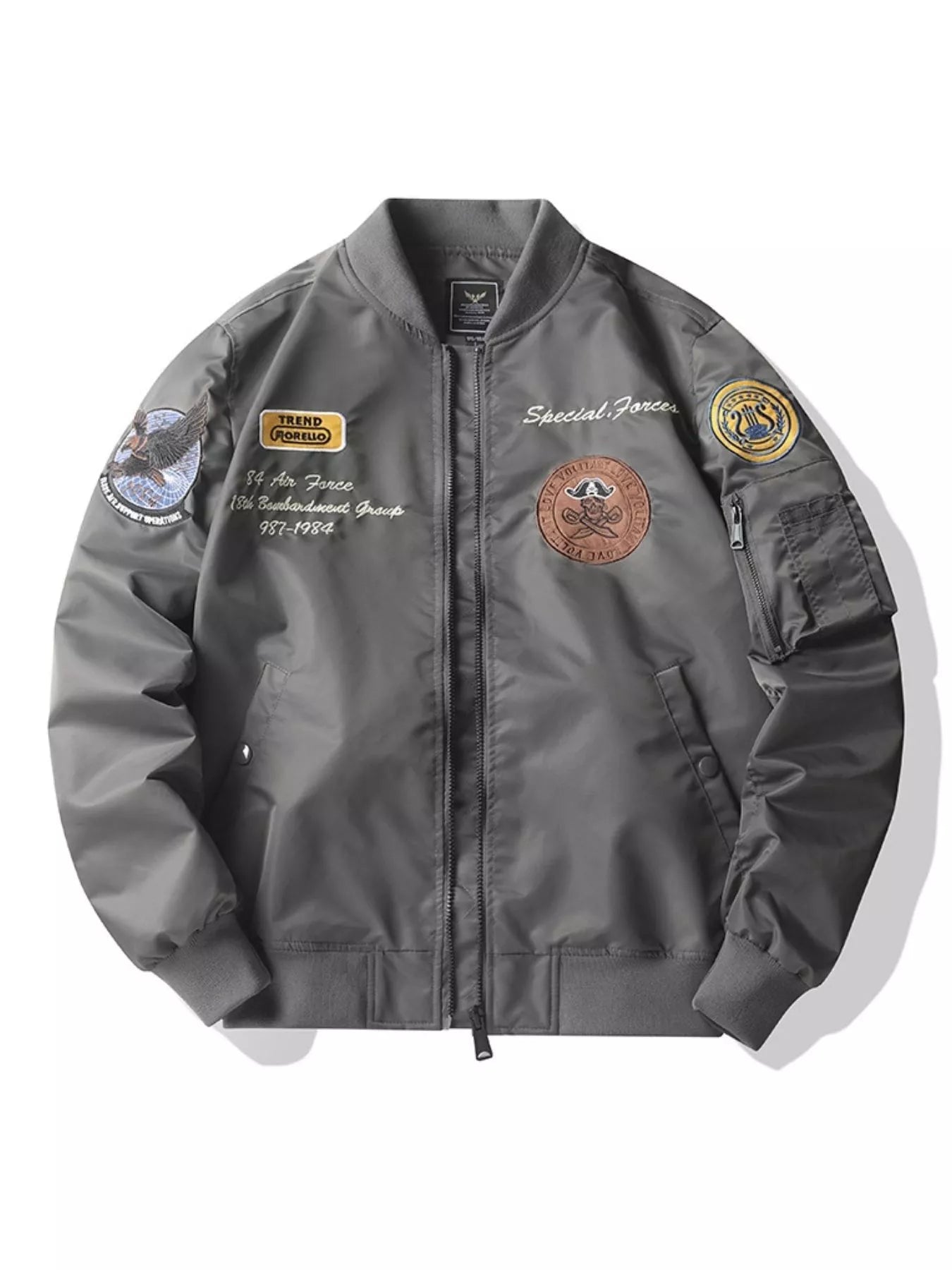 Men's Plus Size Zip Up Bomber Jacket designed for comfort and style at Lookzlike