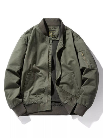 Men's Plus Size Zip Up Bomber Jacket designed for comfort and style at Lookzlike