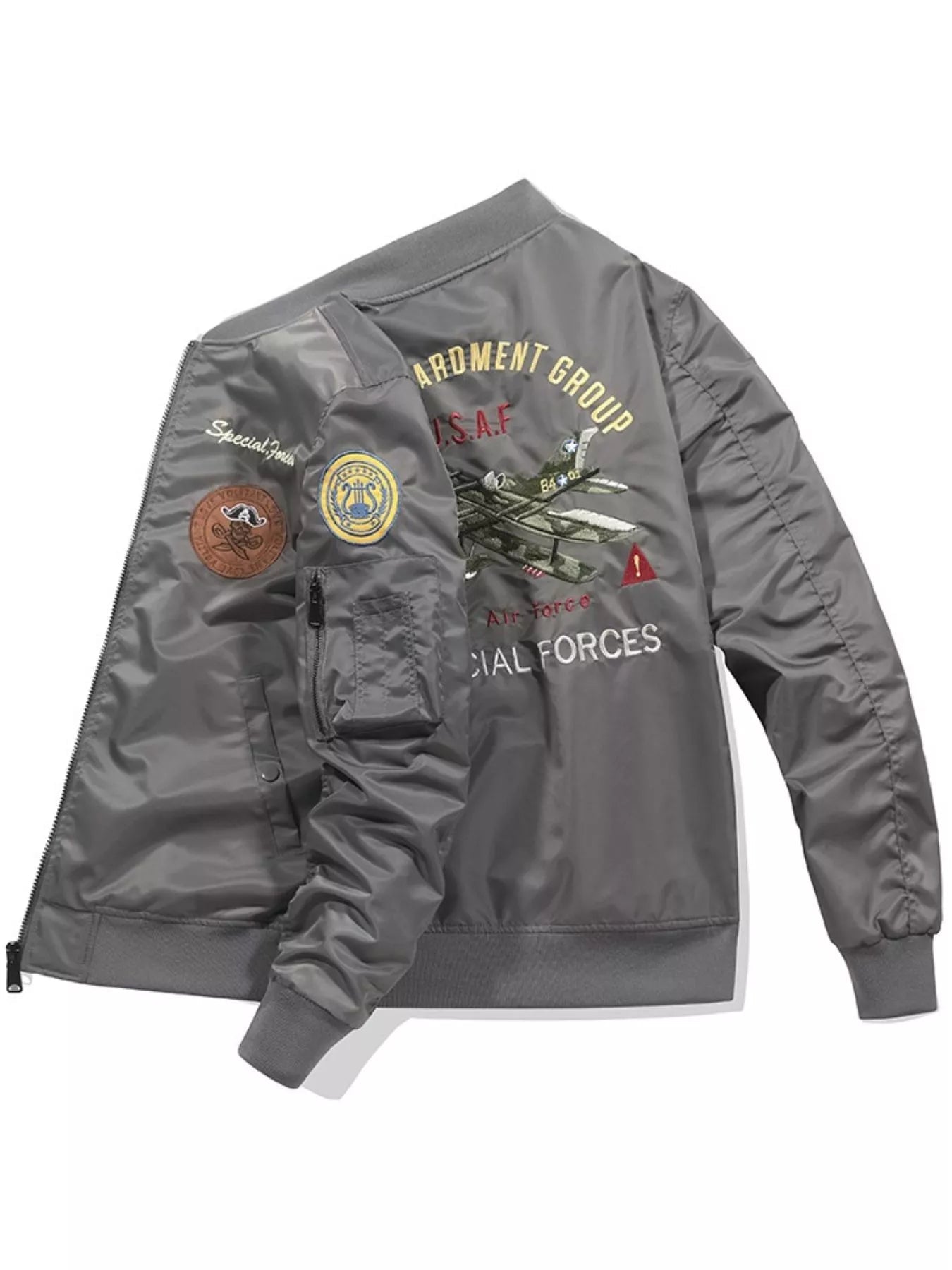 Men's Plus Size Zip Up Bomber Jacket designed for comfort and style at Lookzlike