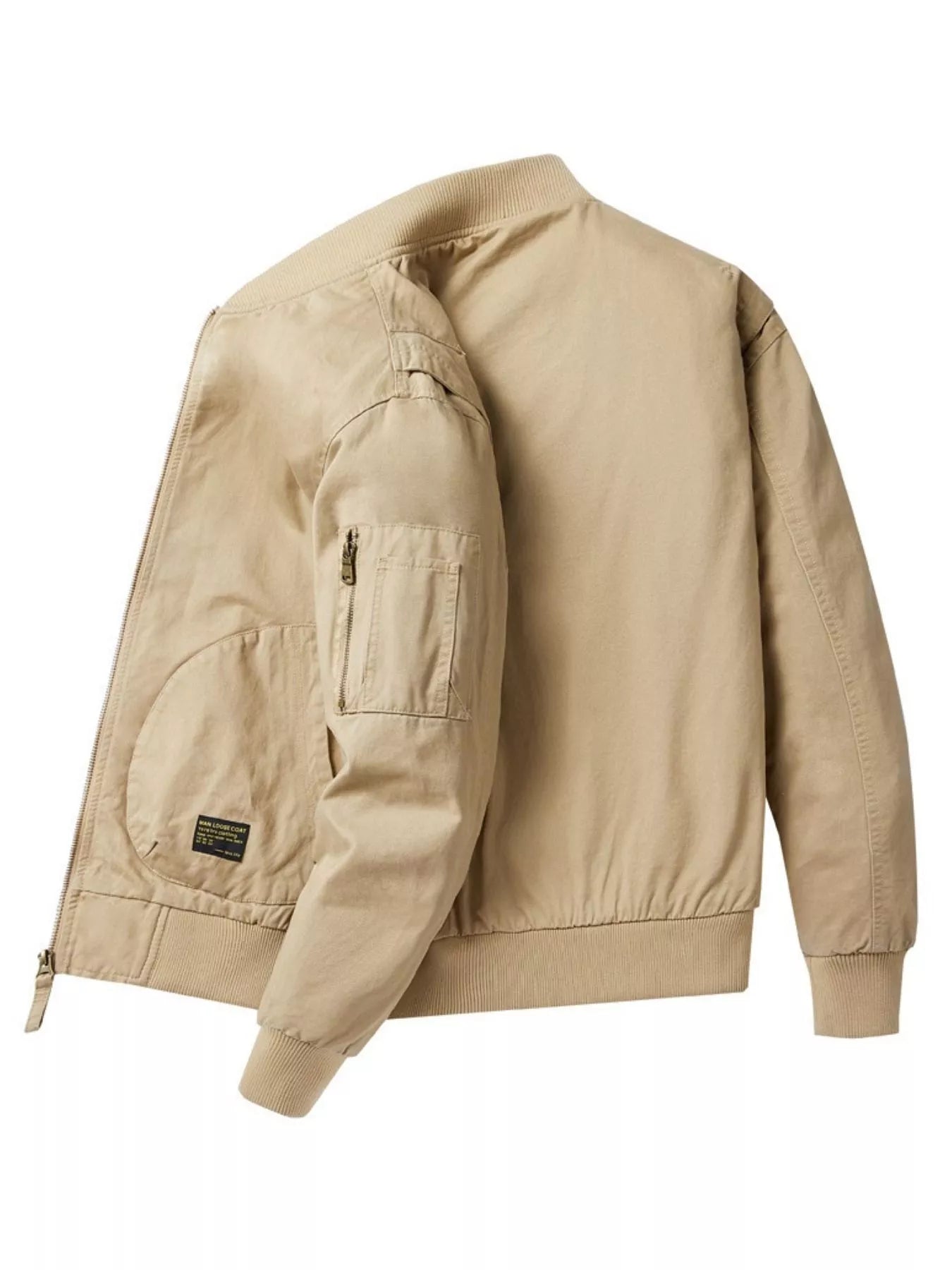 Men's Plus Size Zip Up Bomber Jacket designed for comfort and style at Lookzlike