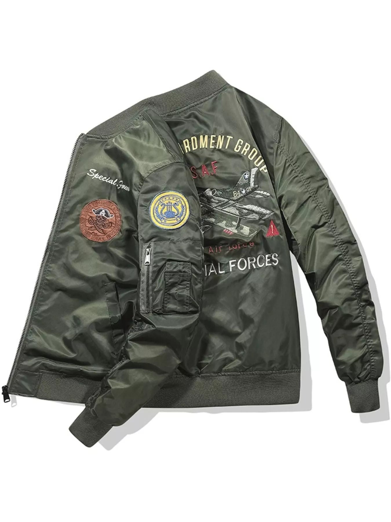 Men's Plus Size Zip Up Bomber Jacket designed for comfort and style at Lookzlike