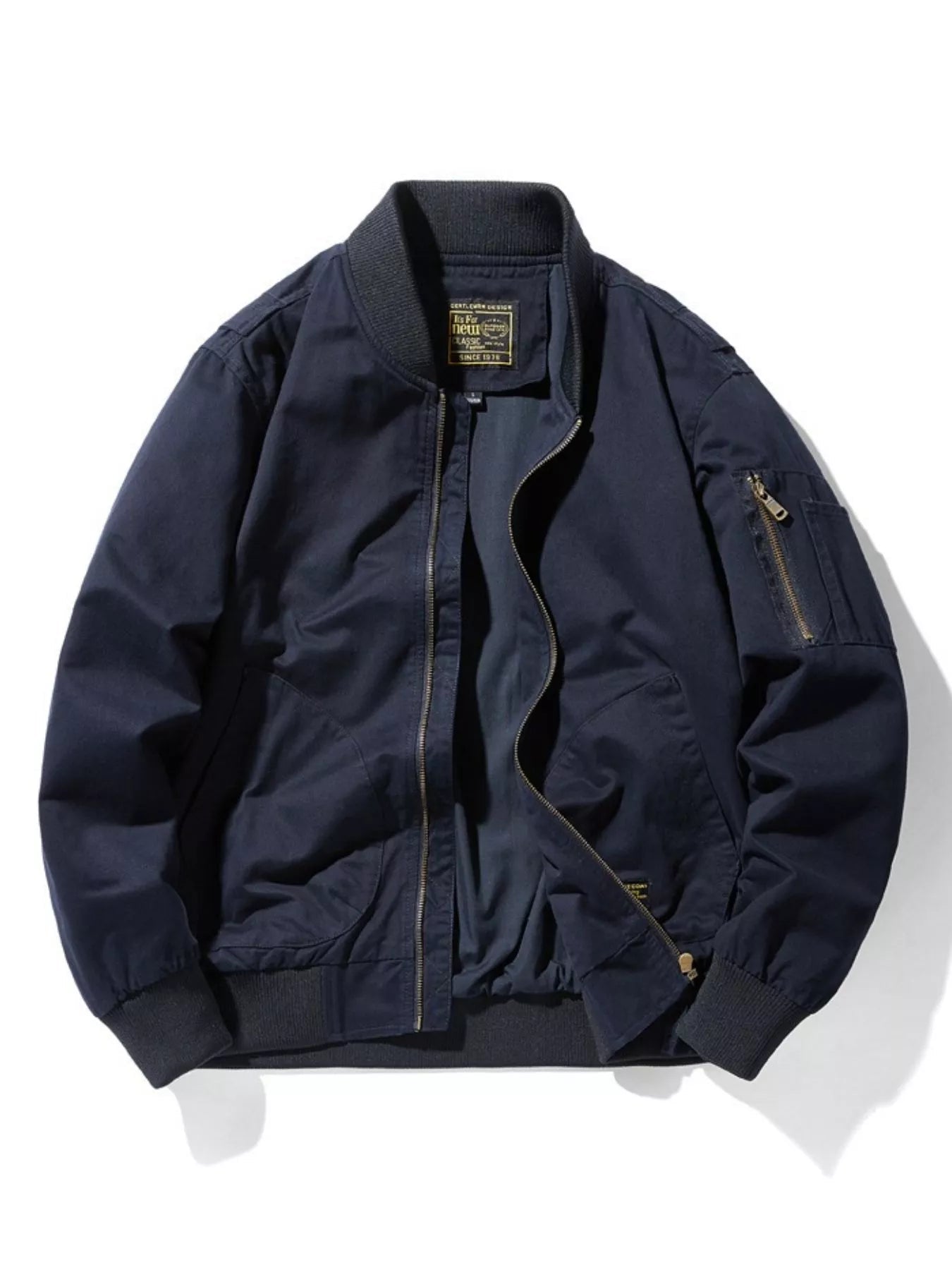 Men's Plus Size Zip Up Bomber Jacket designed for comfort and style at Lookzlike