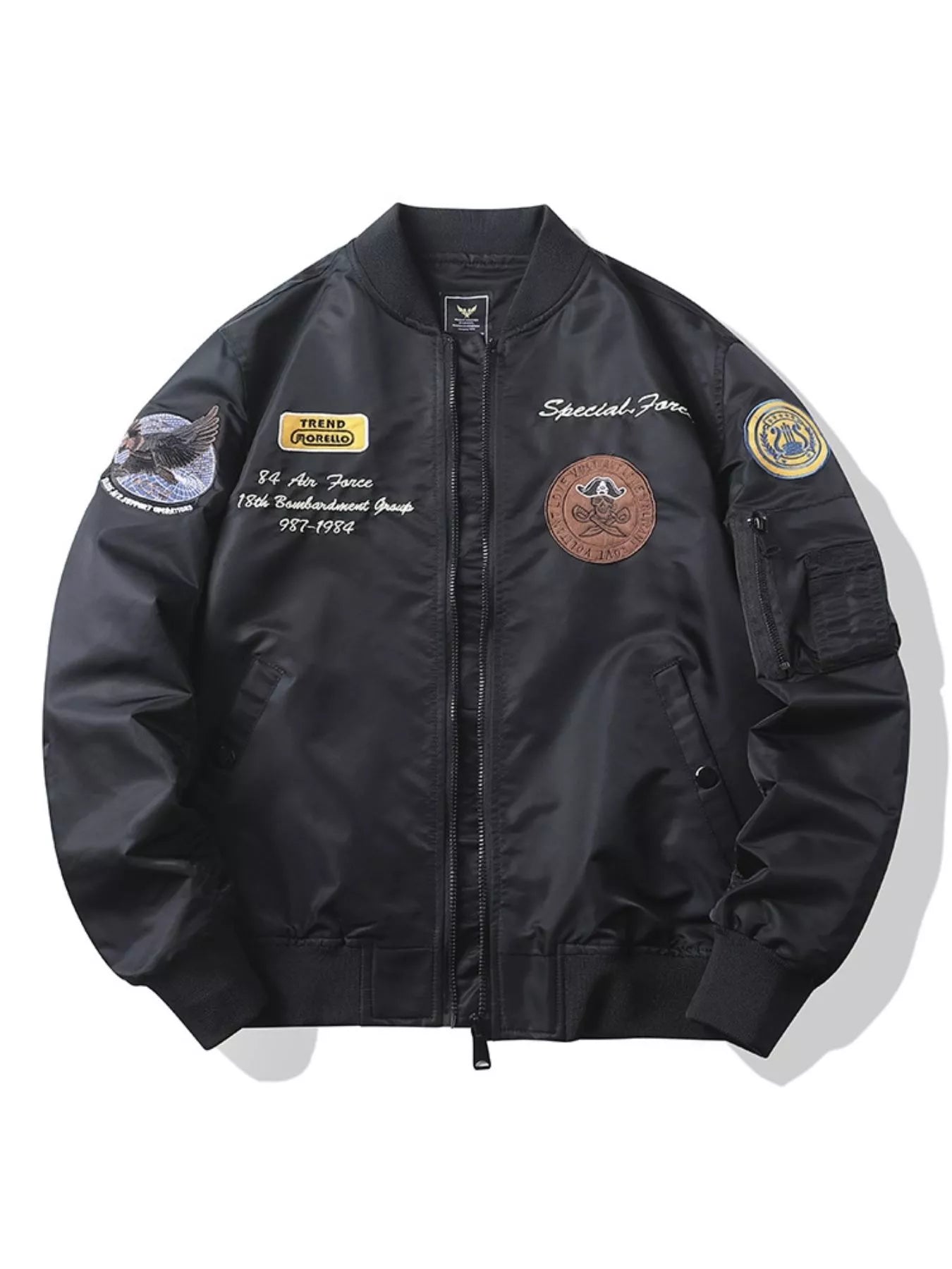 Men's Plus Size Zip Up Bomber Jacket designed for comfort and style at Lookzlike