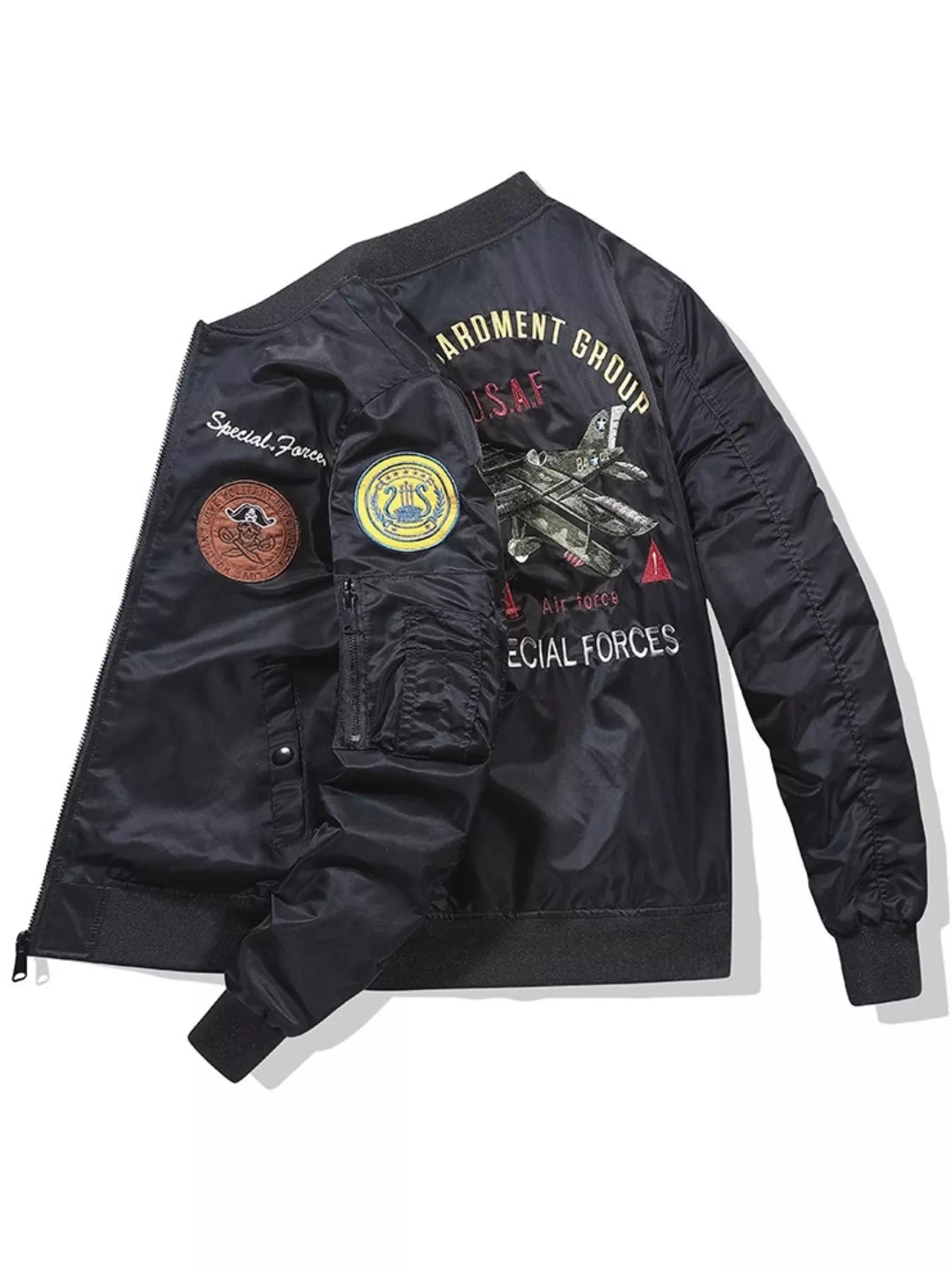 Men's Plus Size Zip Up Bomber Jacket designed for comfort and style at Lookzlike