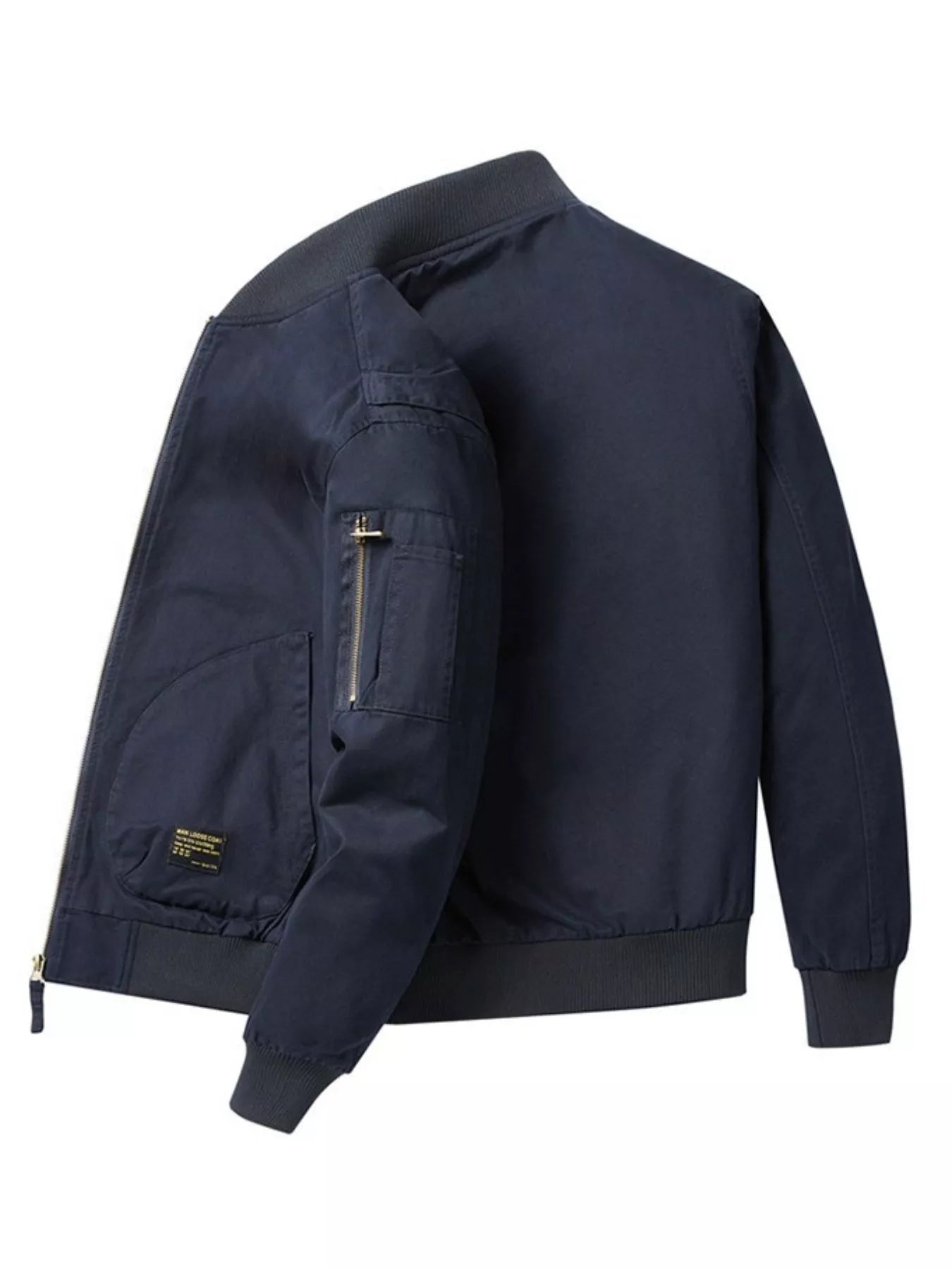 Men's Plus Size Zip Up Bomber Jacket designed for comfort and style at Lookzlike