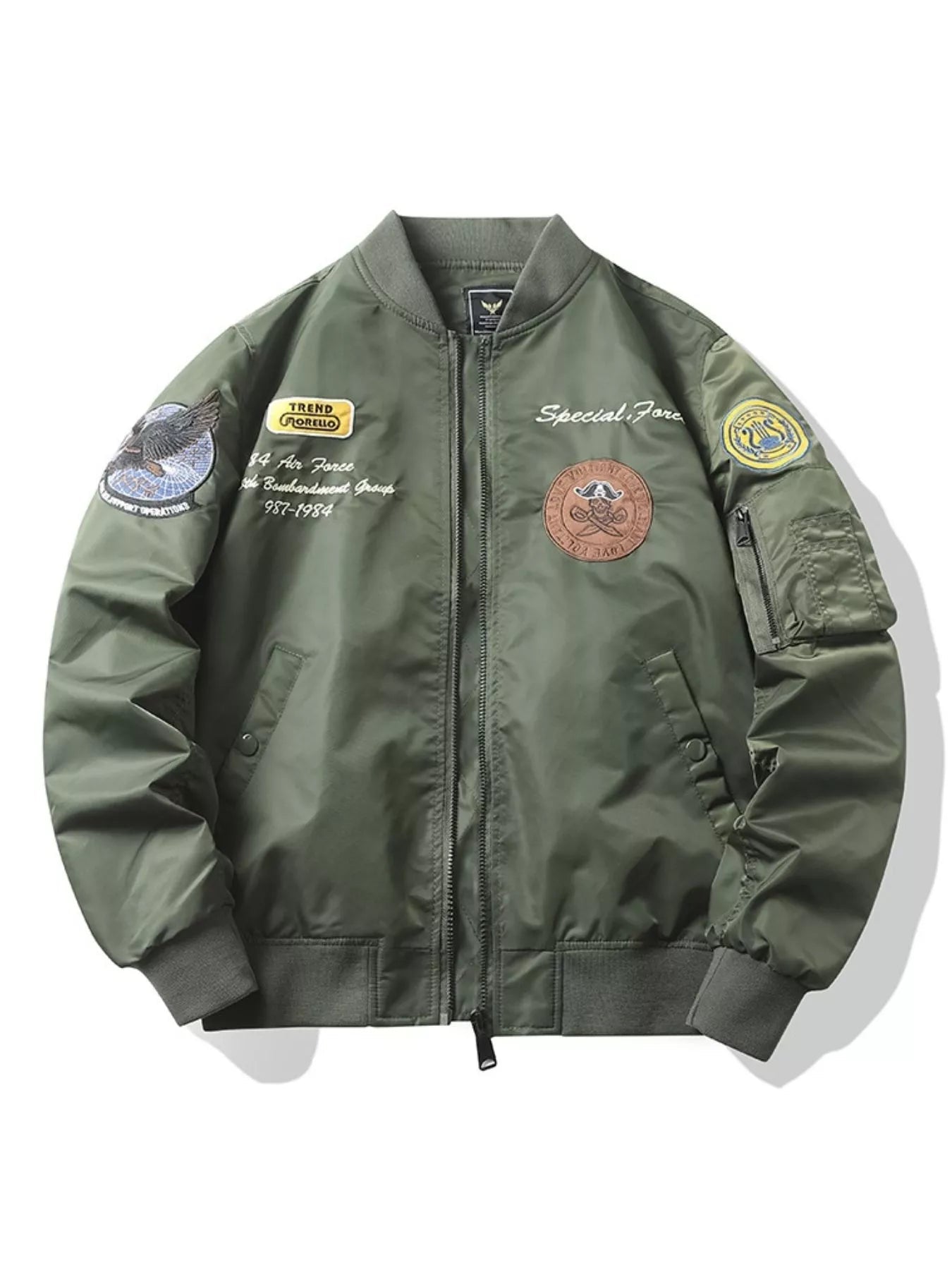 Men's Plus Size Zip Up Bomber Jacket designed for comfort and style at Lookzlike