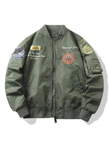 Men's Plus Size Zip Up Bomber Jacket designed for comfort and style at Lookzlike